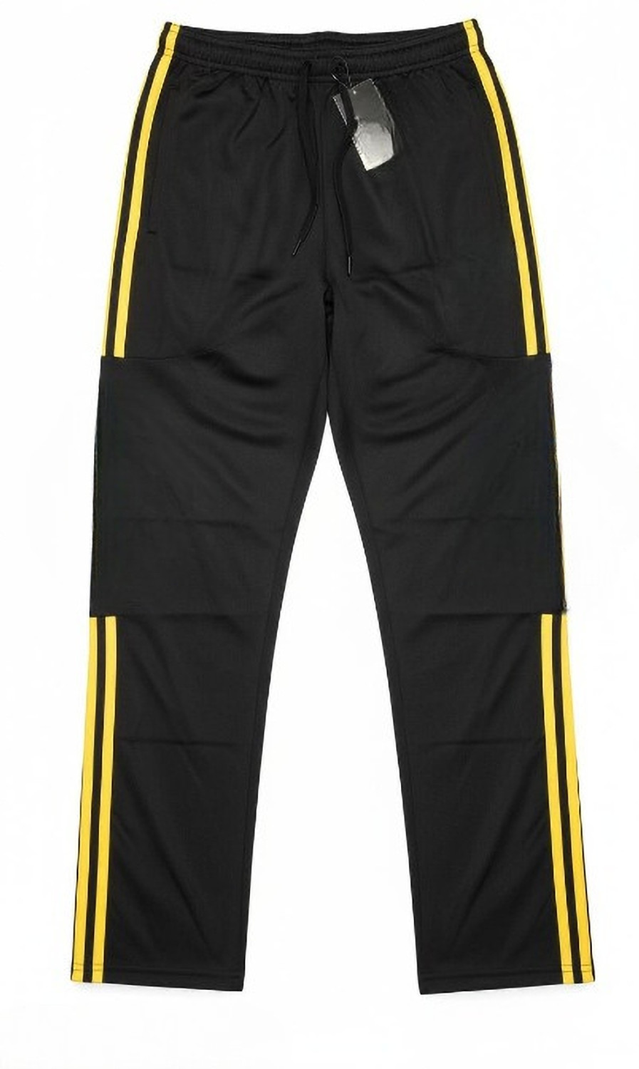 Image of RINASMARTSORE Printed, Striped Men & Women Black, Gold Track Pants