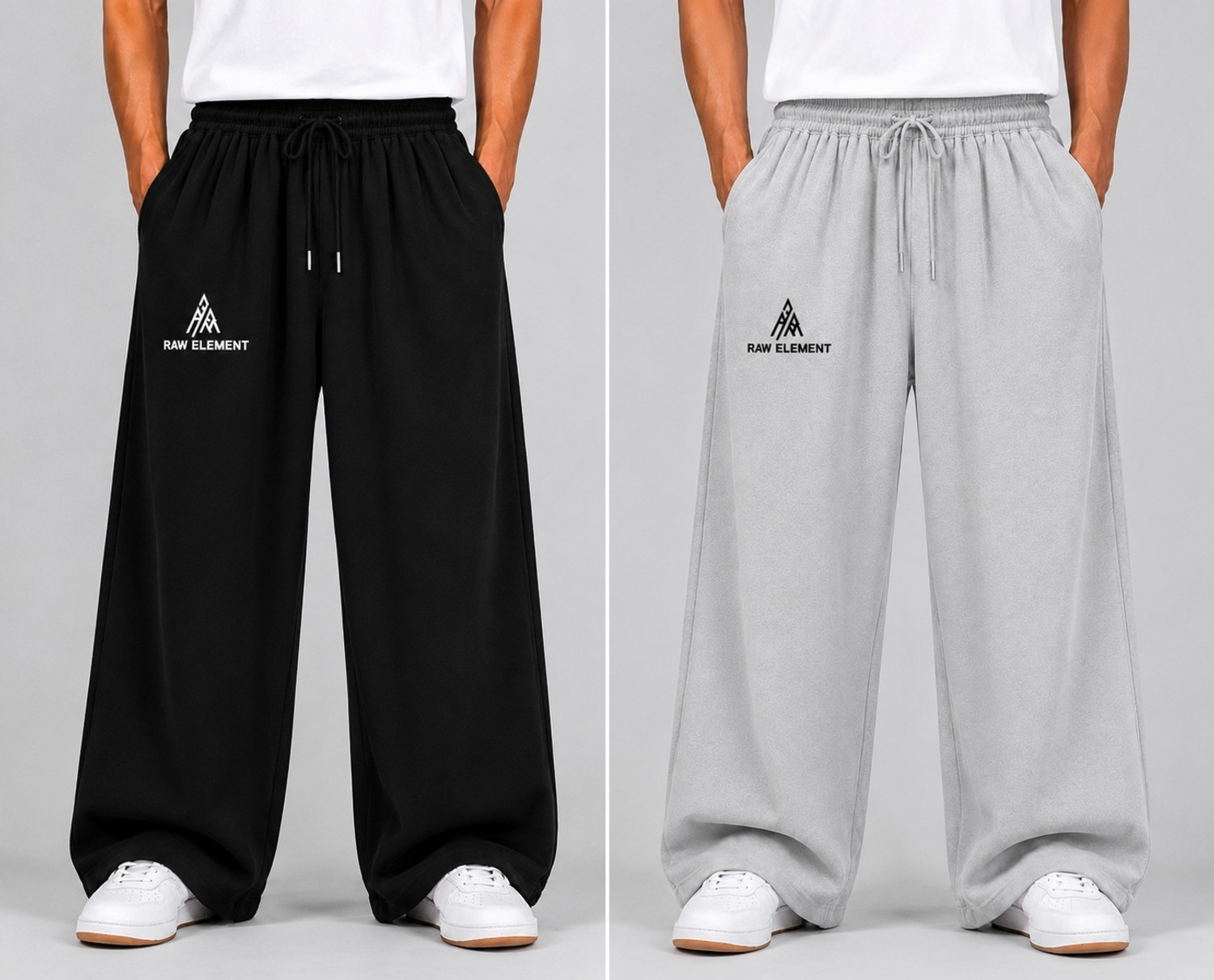 Image of Raw Element Men & Women Solid Black, Grey Track Pants