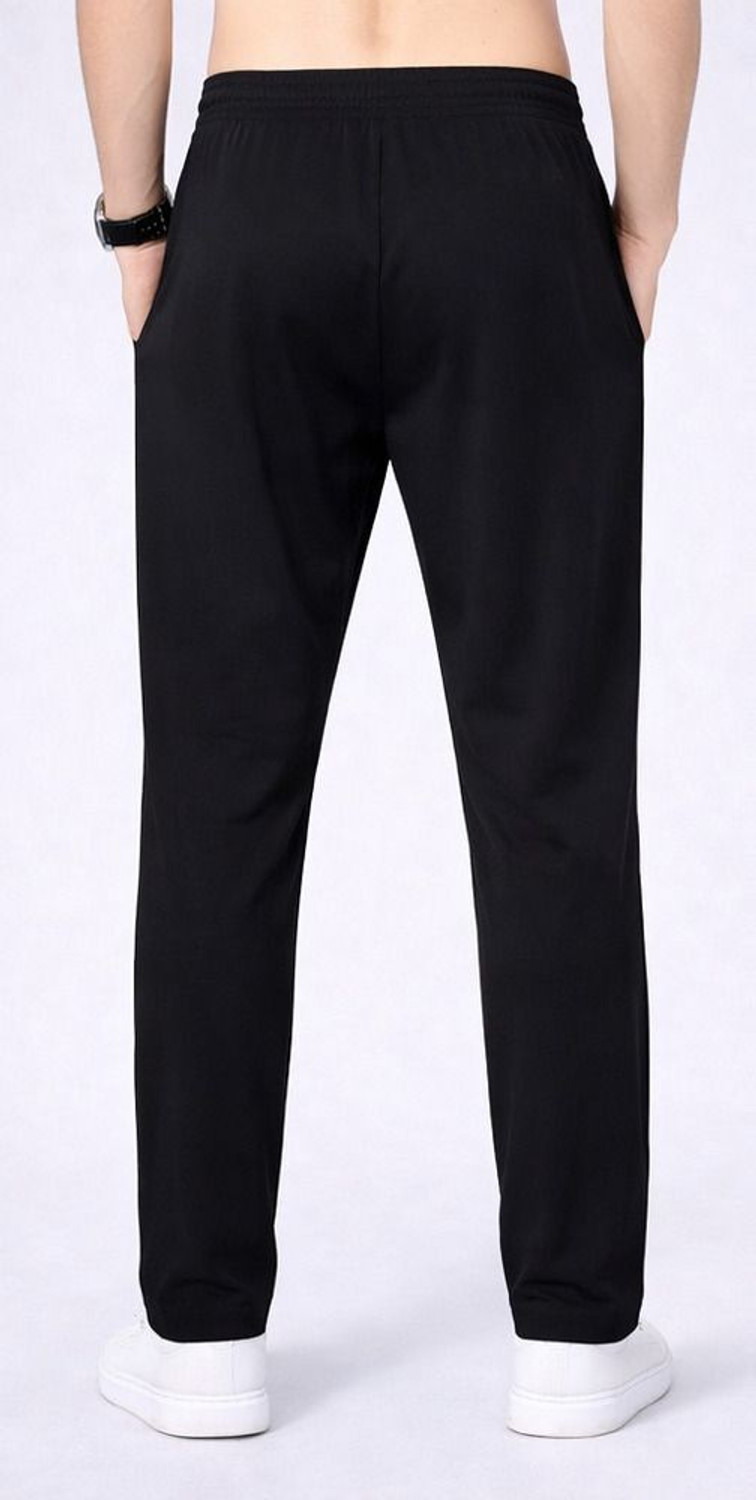 Image of YUNEK Printed Men Black Track Pants