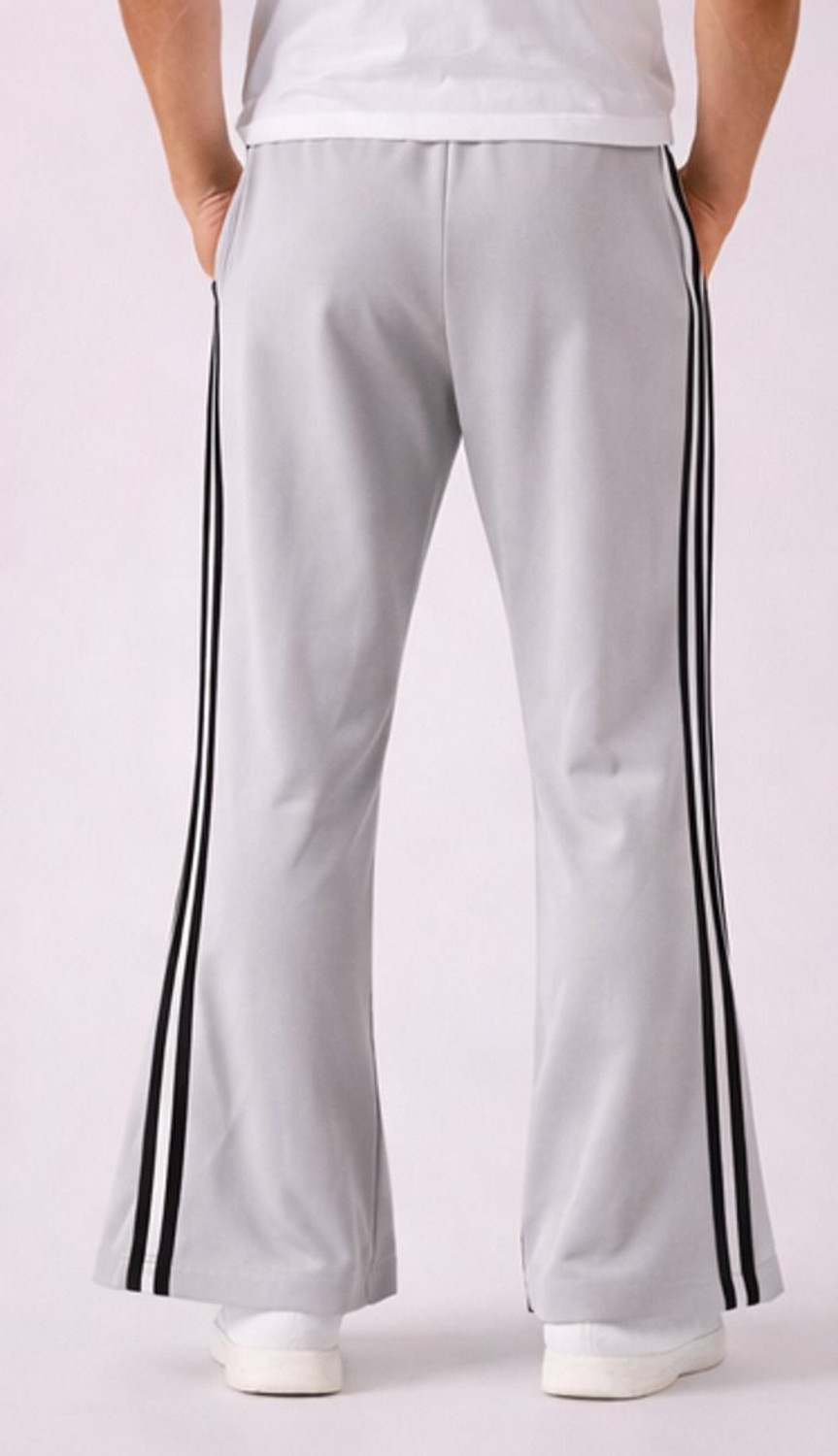 Image of Rivastra Striped Men Grey Track Pants