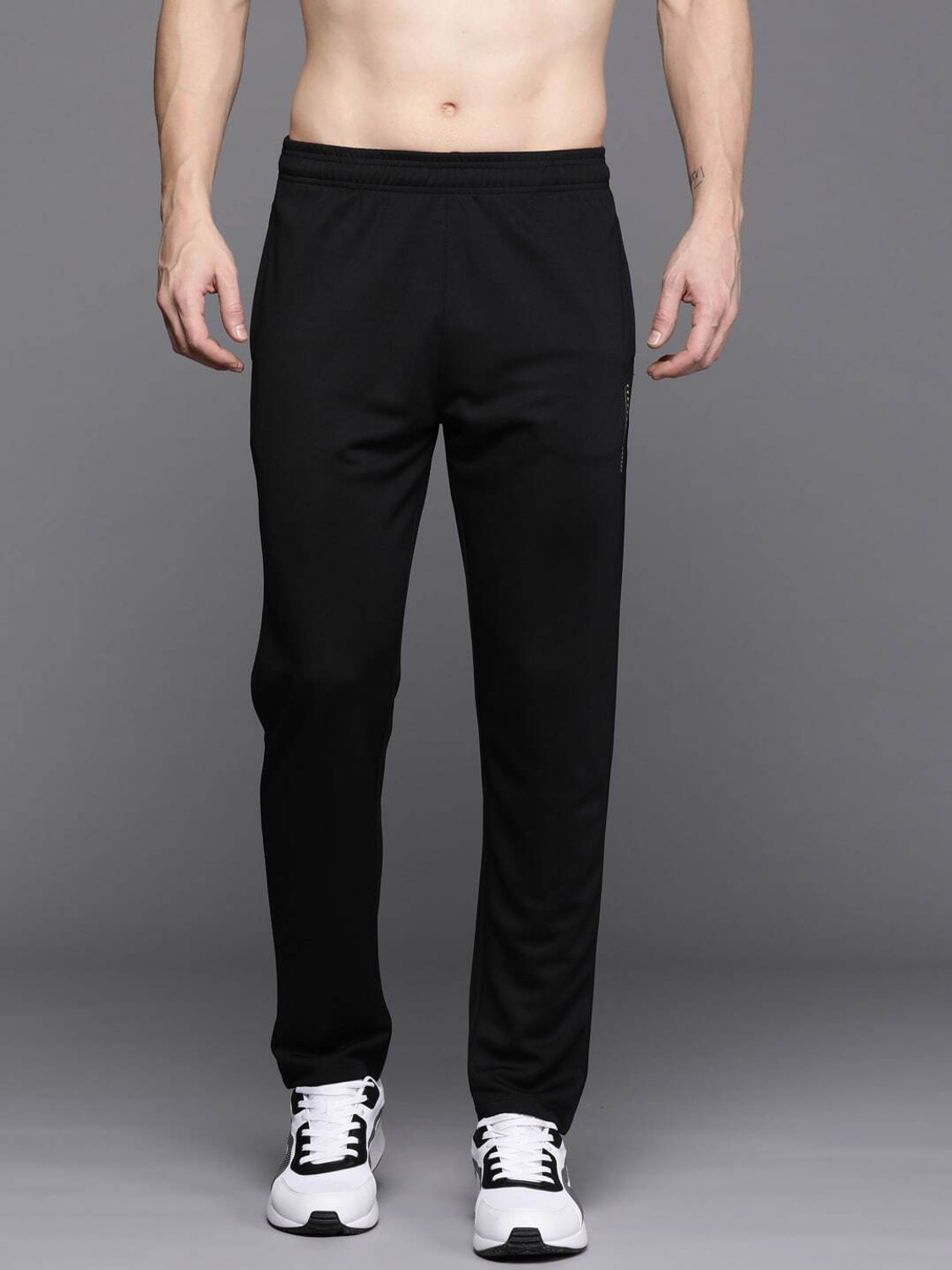 Image of HRX by Hrithik Roshan Solid Men Black Track Pants
