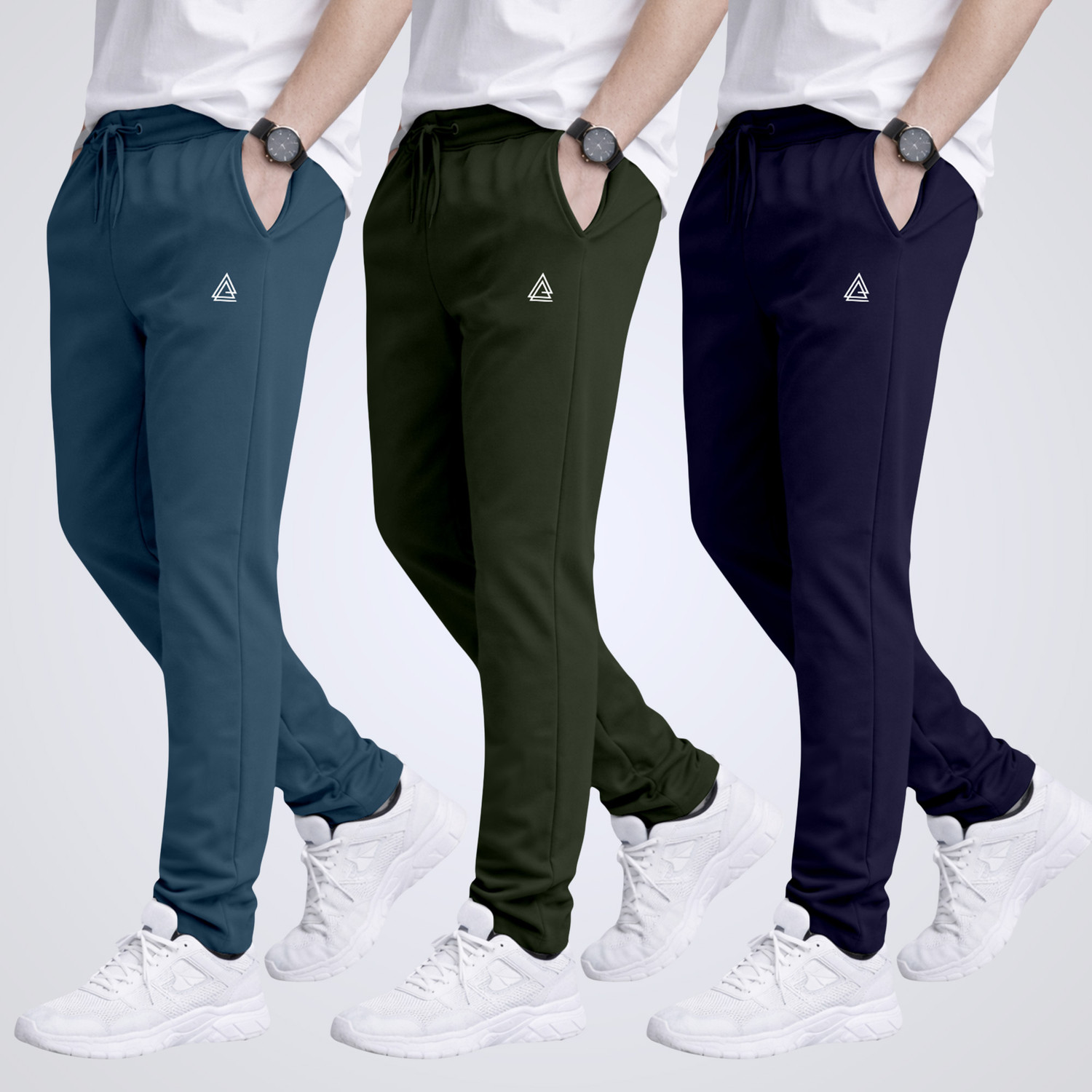 Image of FTX Solid Men Multicolor Track Pants