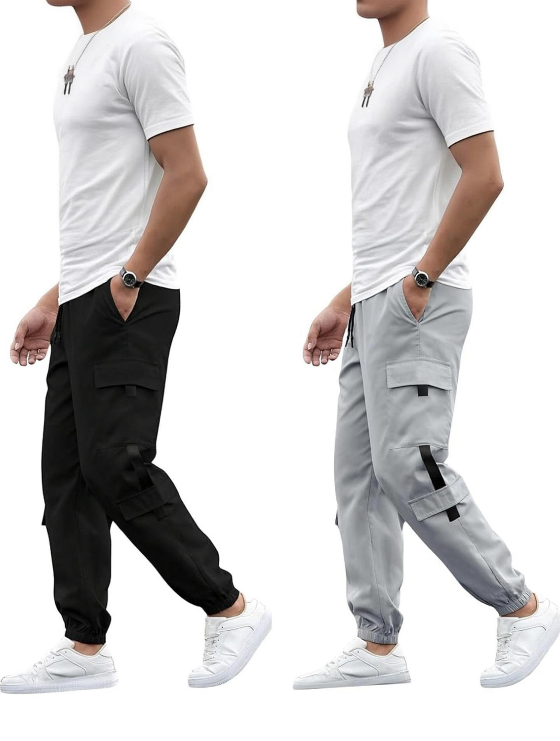 Image of SUN BEAUTY FASHIONISTA HUB Solid Men Black, Grey Track Pants