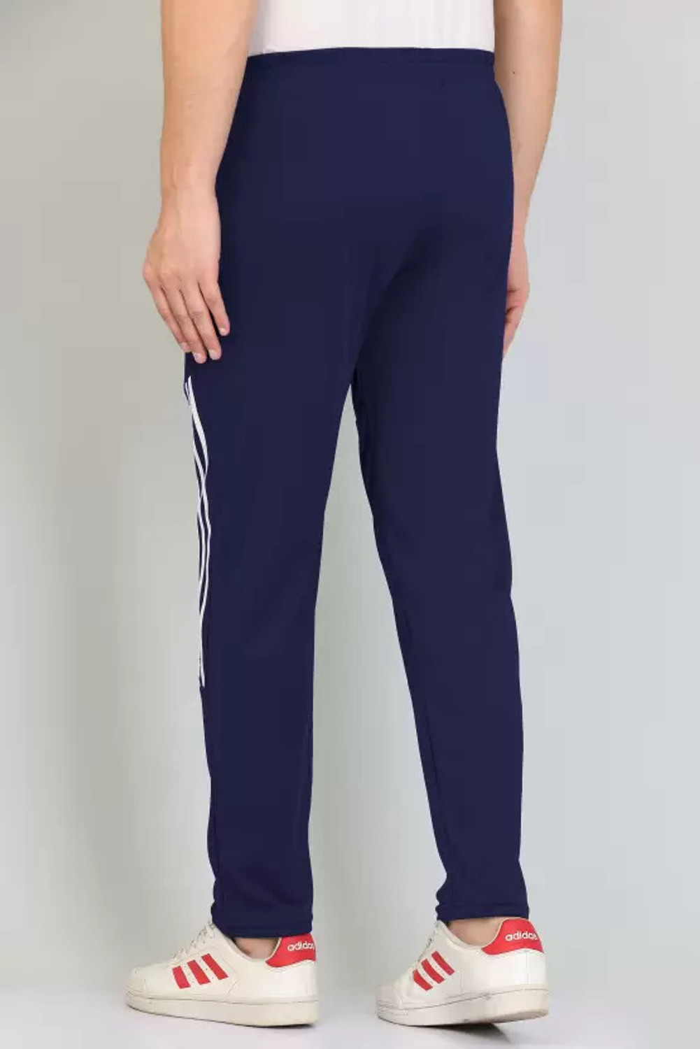Image of Duooble Striped Men Blue, White Track Pants
