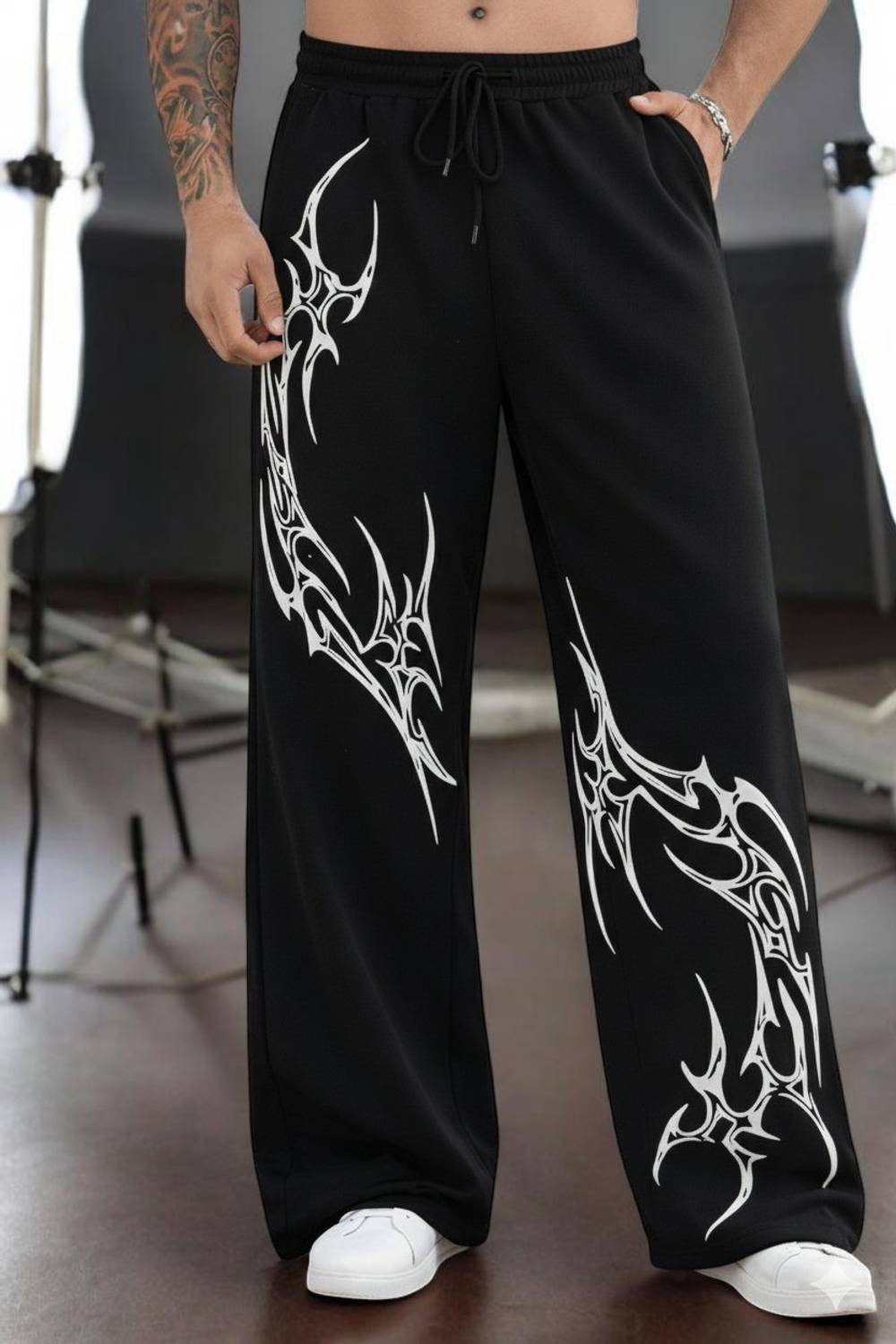 Ramawati Men Black Printed Track Pants - Image 1