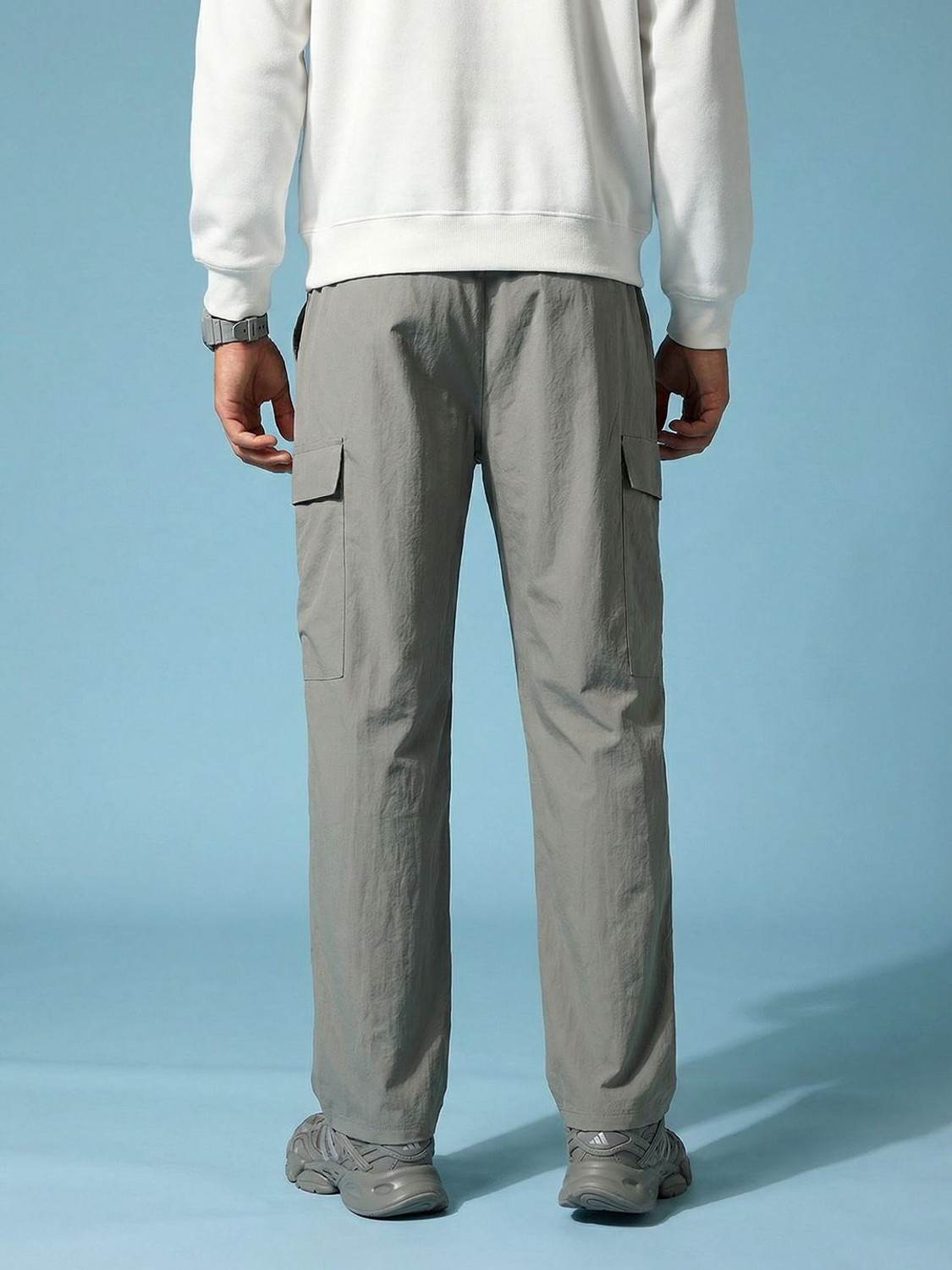 Image of HRX by Hrithik Roshan Solid Men Grey Track Pants