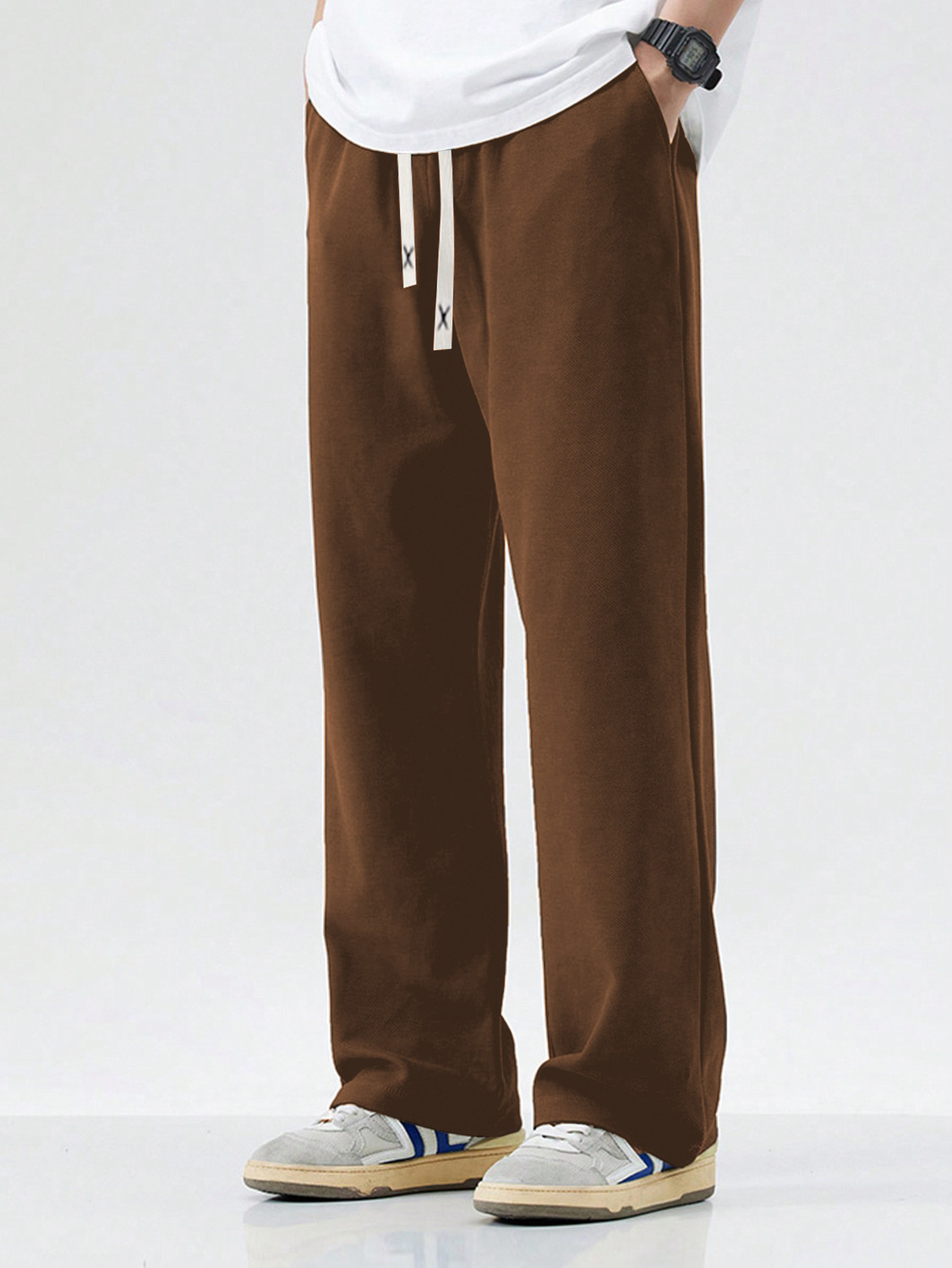 Image of Paralians Solid Men Brown Track Pants