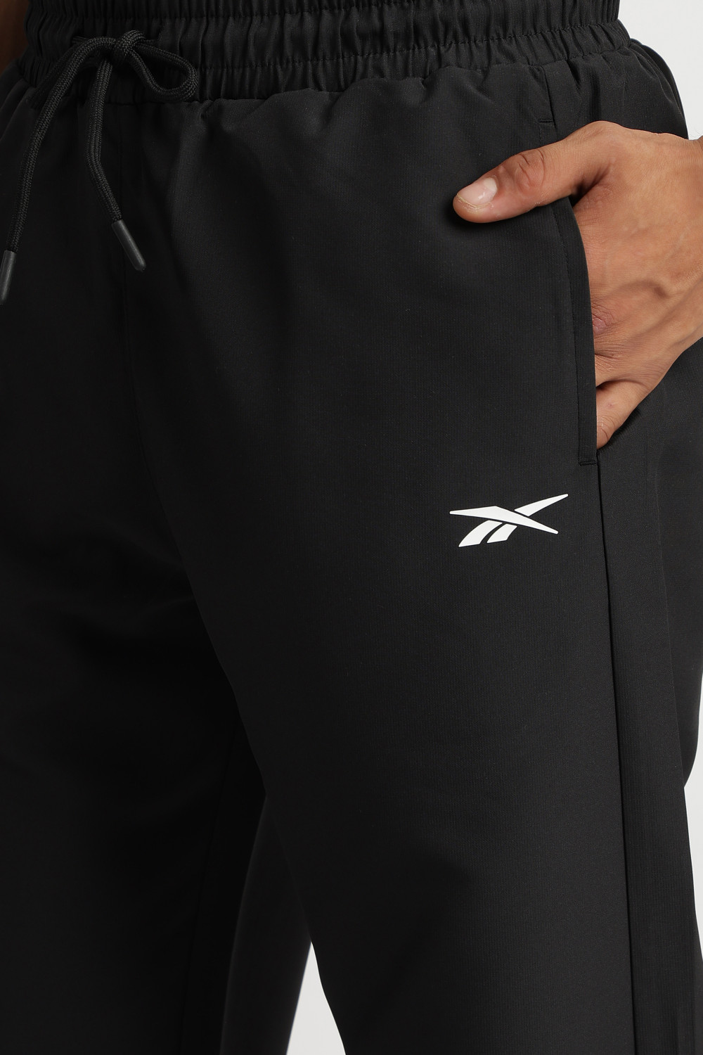 Image of REEBOK Printed Men Black Track Pants