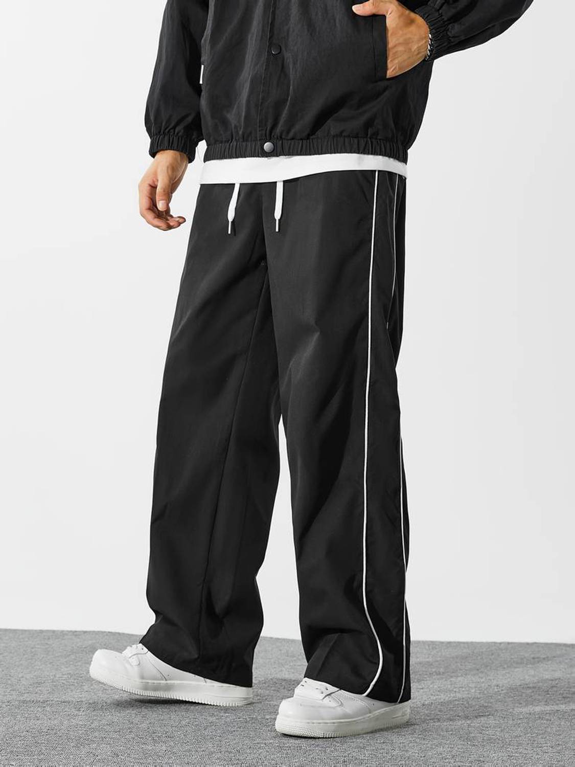 Adokedo Striped Men Black Track Pants - Image 2