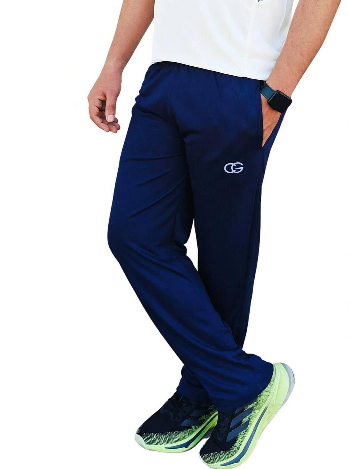 CALIGOSTLE Solid Men Dark Blue Track Pants