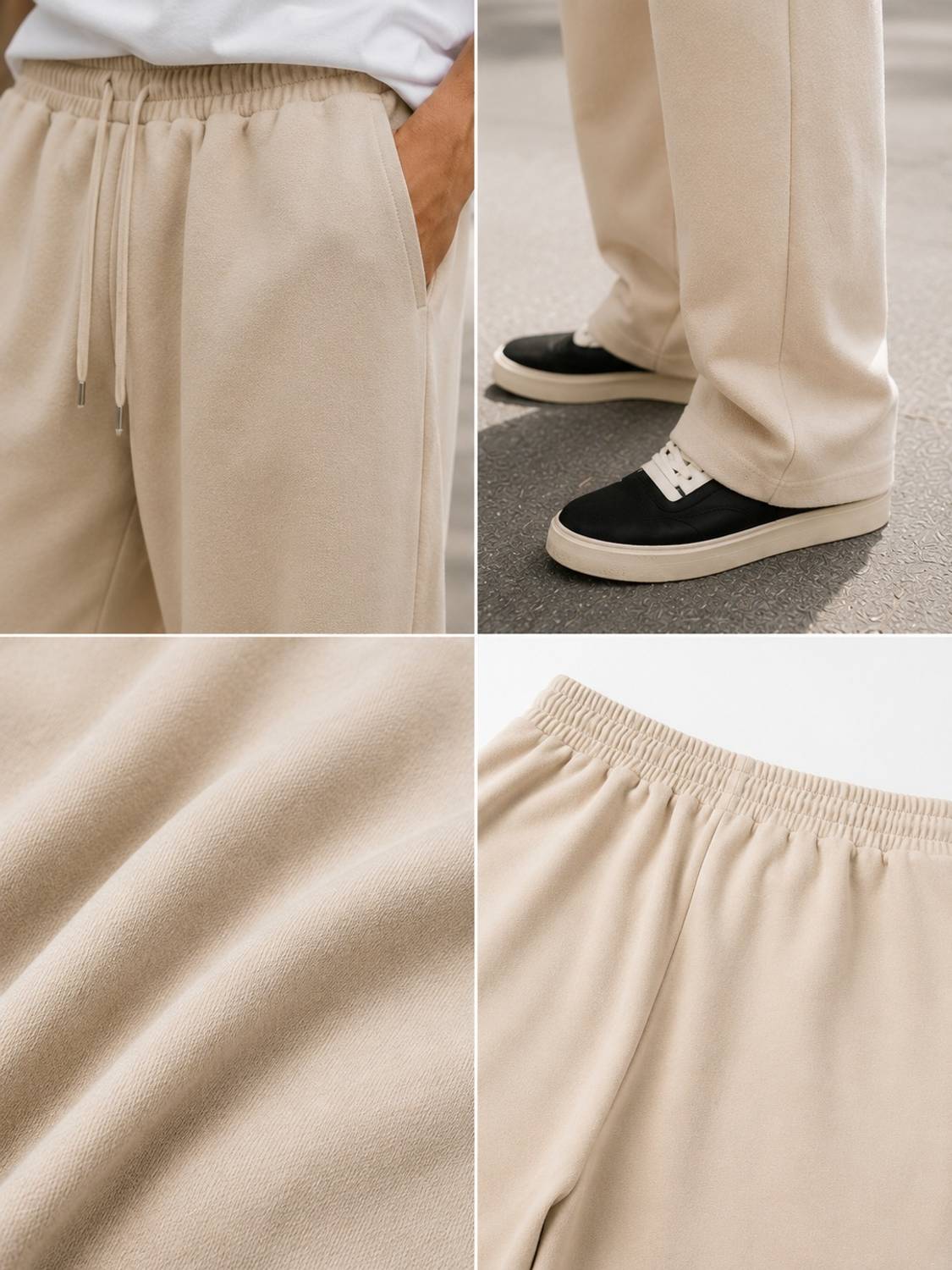 QUTUN Solid Men Beige Track Pants - Image 4