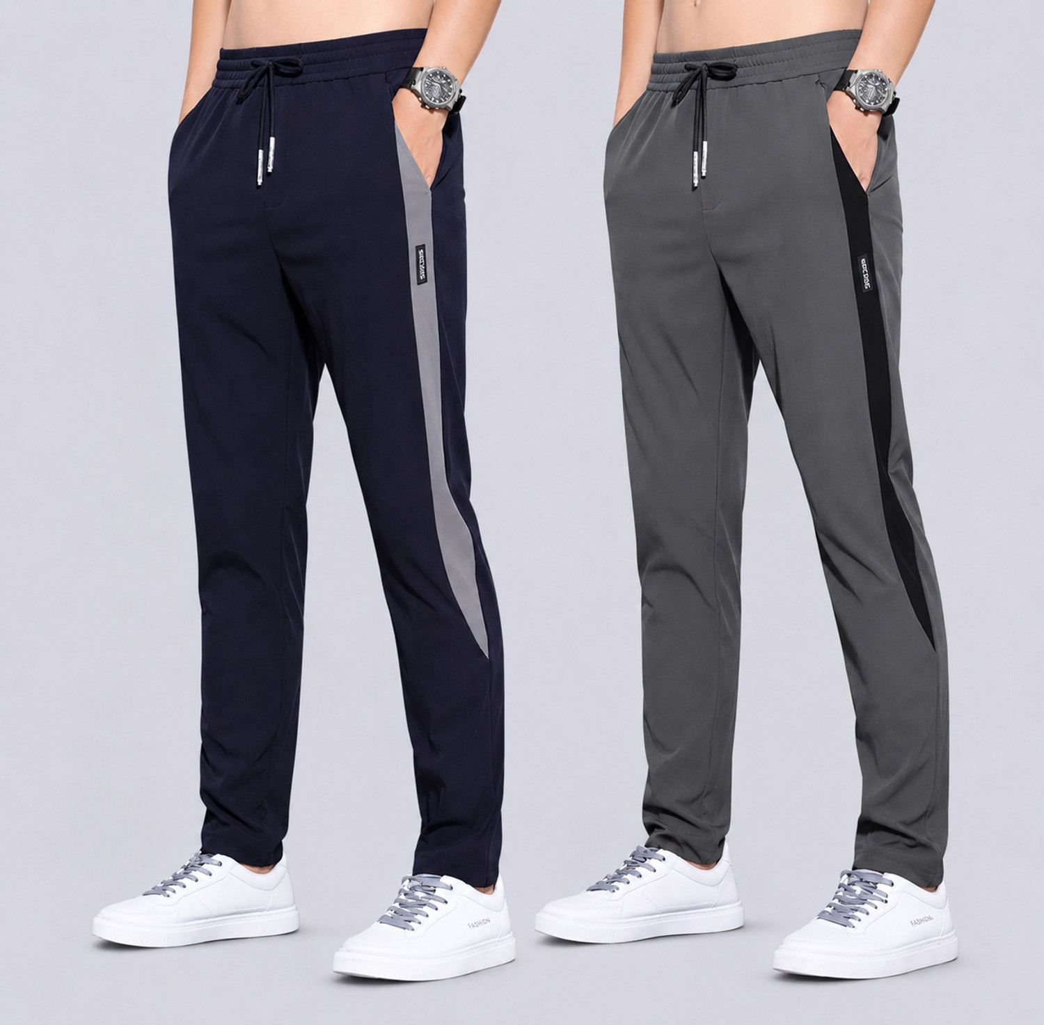 Image of Joggers Park Striped Men Multicolor Track Pants
