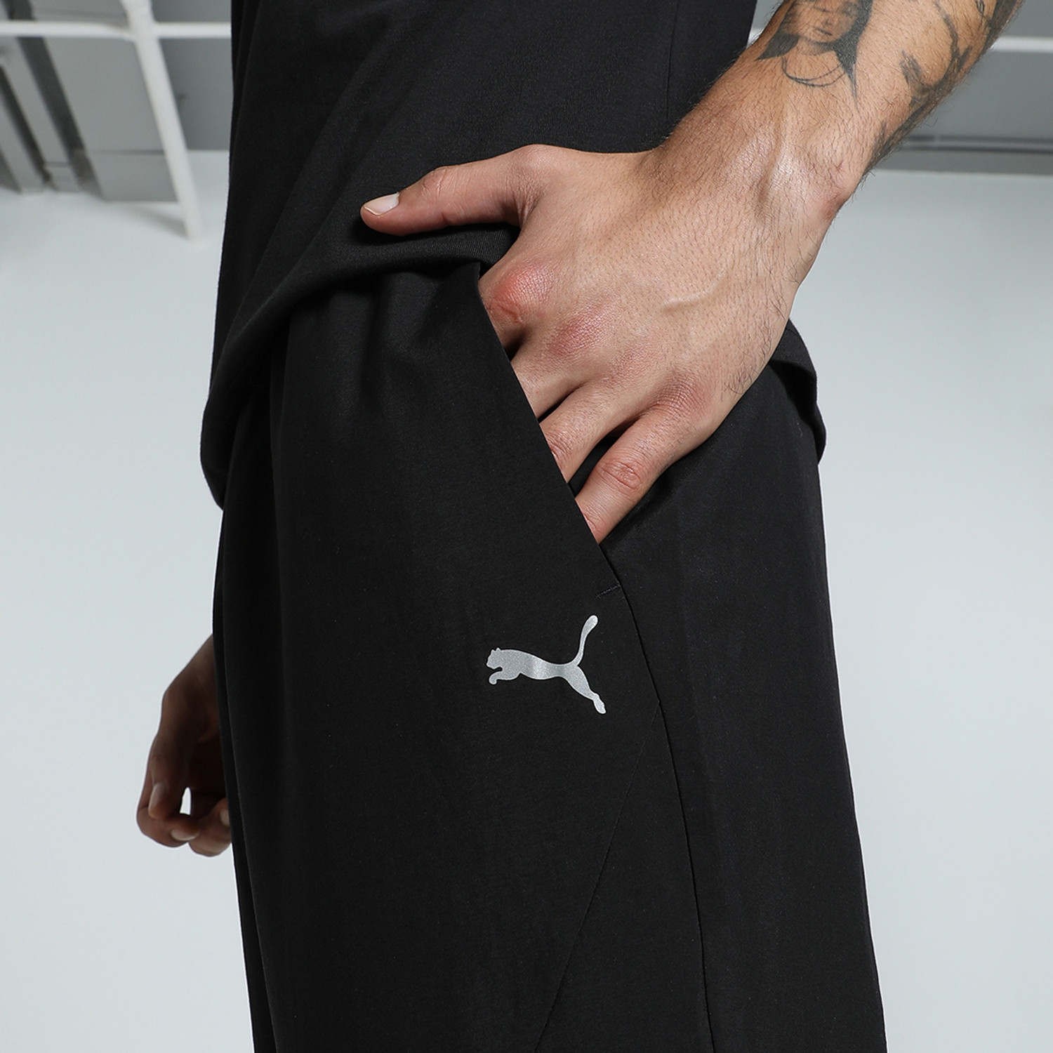 Image of PUMA Solid Men Black Track Pants