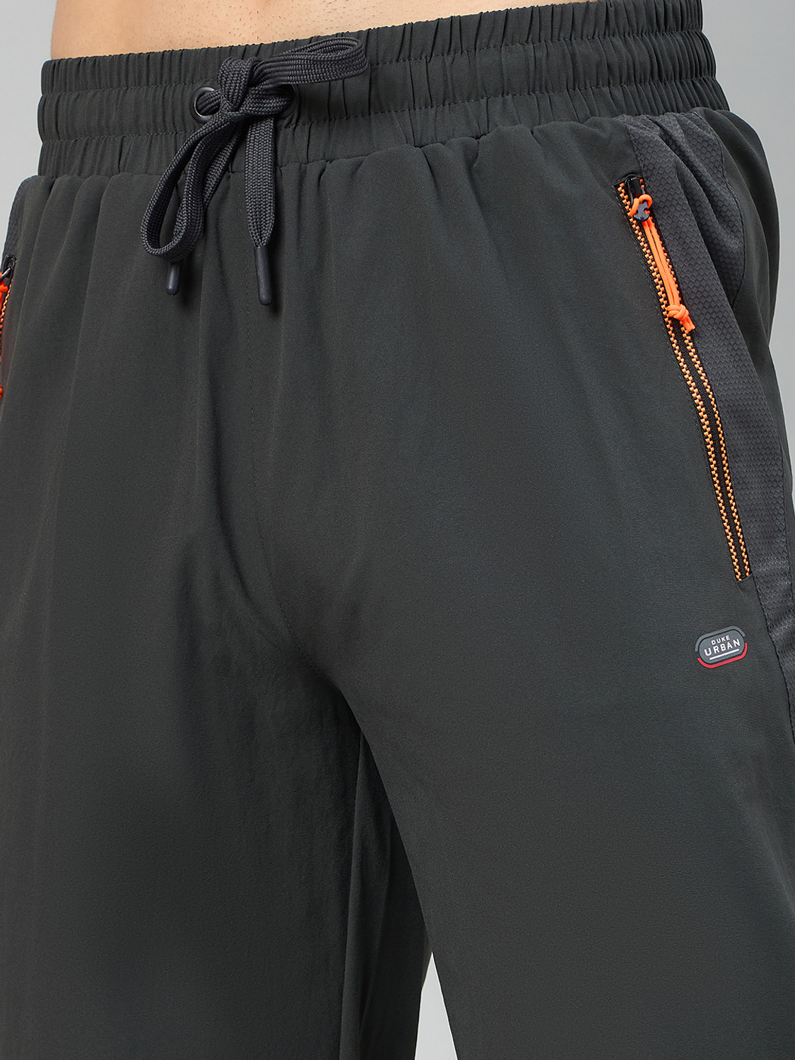 Image of DUKE Printed Men Grey Track Pants
