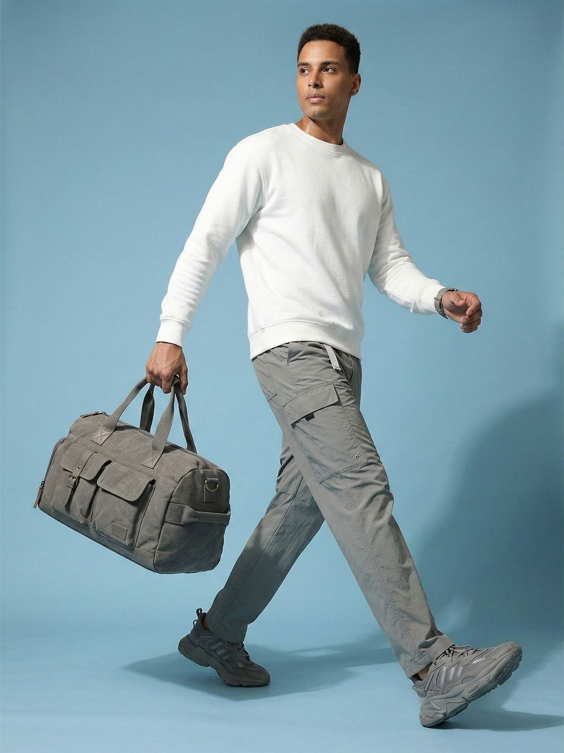 Image of HRX by Hrithik Roshan Solid Men Grey Track Pants