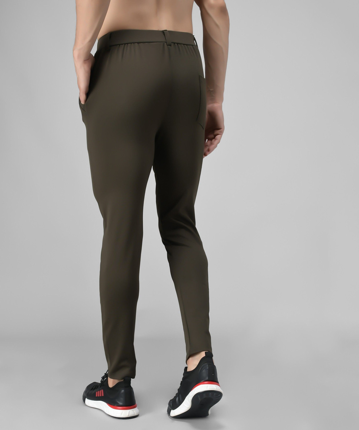 Image of Veltick Solid Men Olive Track Pants