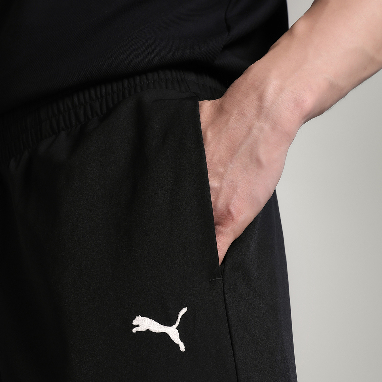 Image of PUMA Solid Men Black Track Pants
