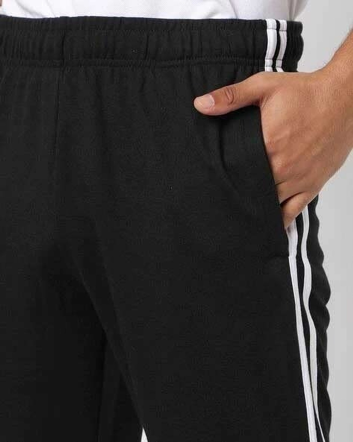 Image of LAYZEE Solid, Striped Men Black Track Pants