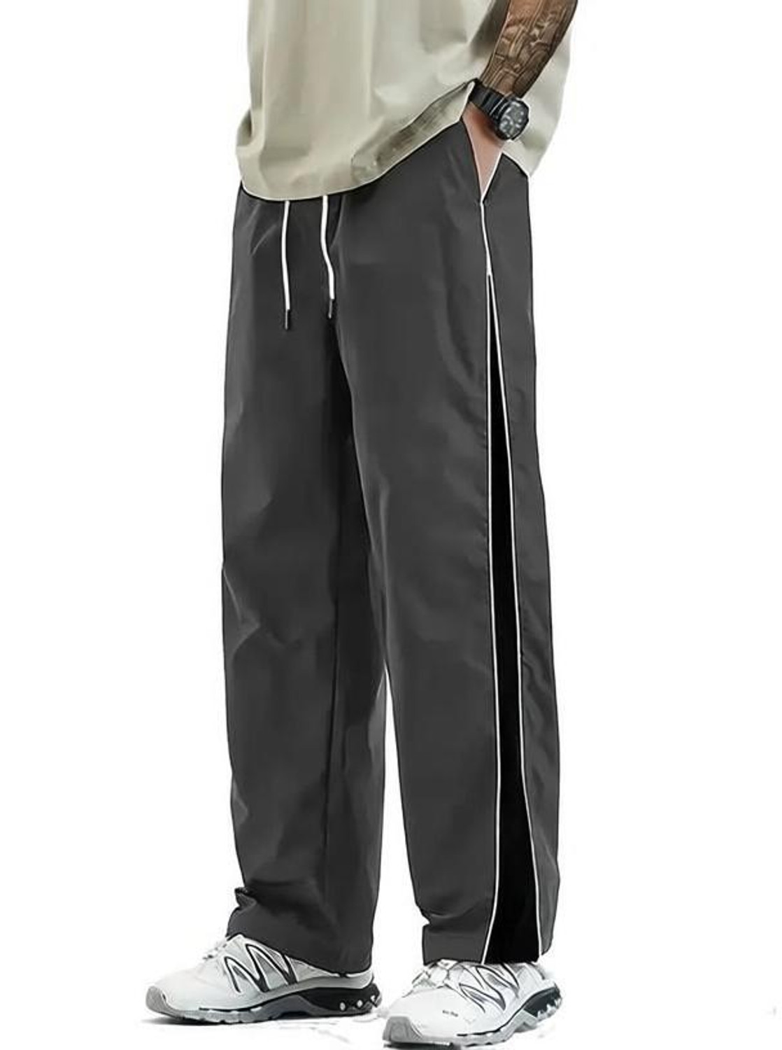 Image of Else & What Regular Fit Men Grey Trousers