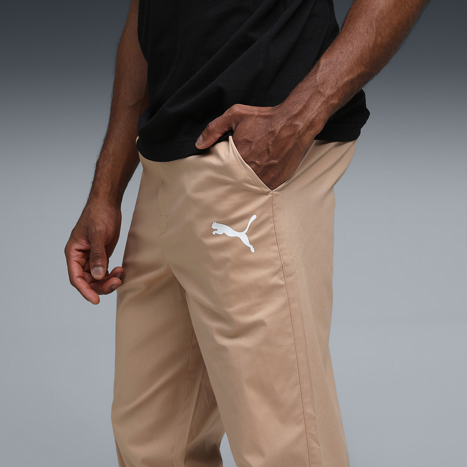 Image of PUMA Solid Men Beige Track Pants