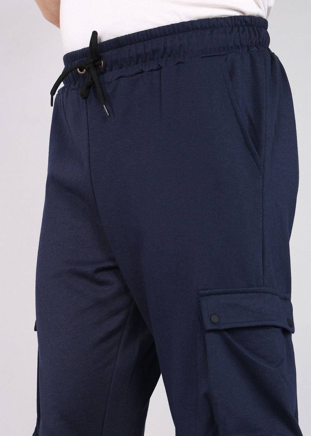 Image of Moda Rapido Solid Men Dark Blue Track Pants