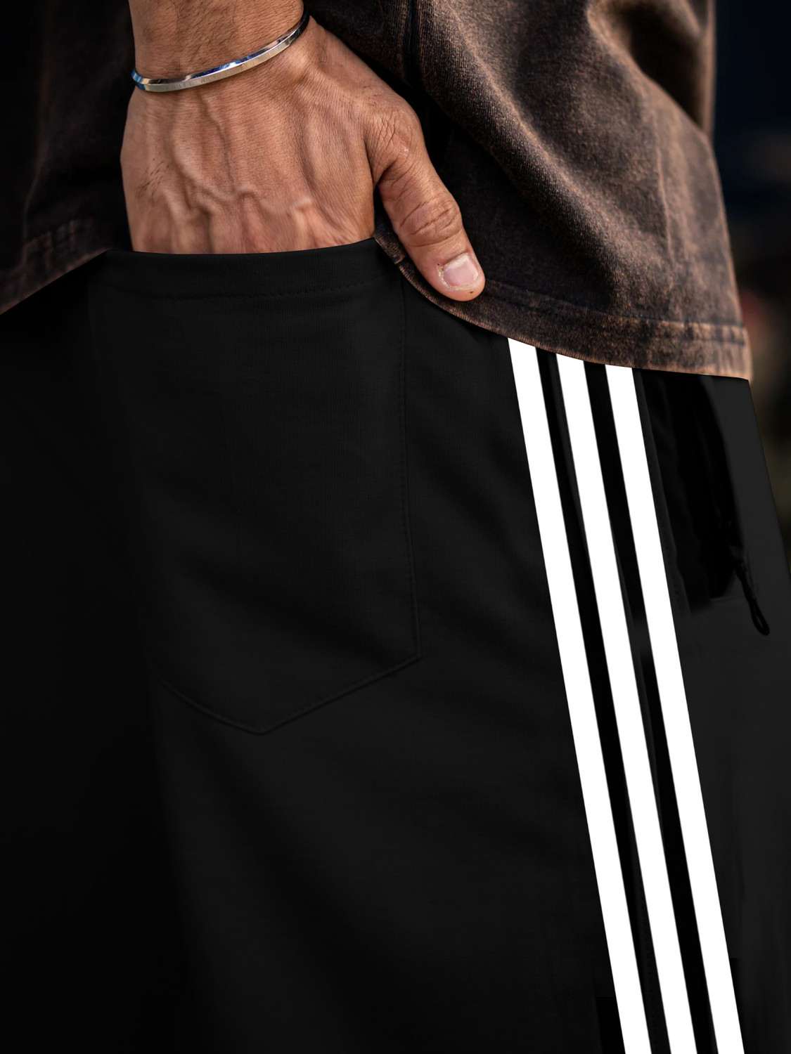 Image of KAJARU Striped Men Black Track Pants