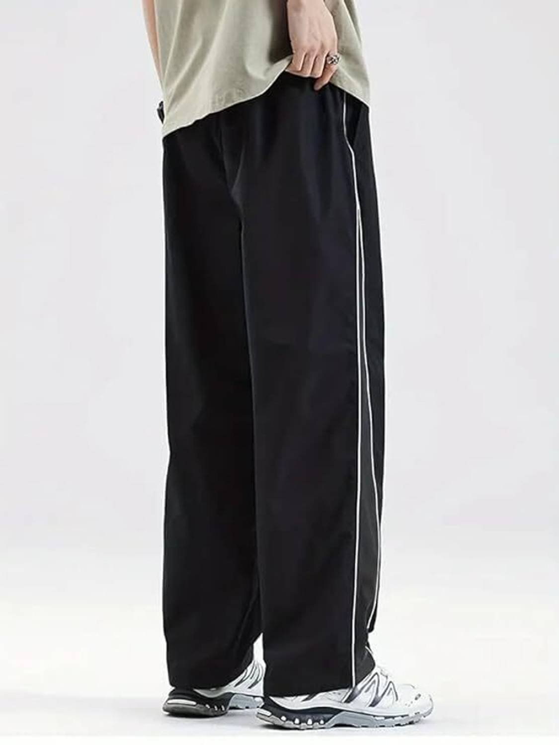Fabitto Striped Men Black, Grey Track Pants Pack of 2 - Image 2