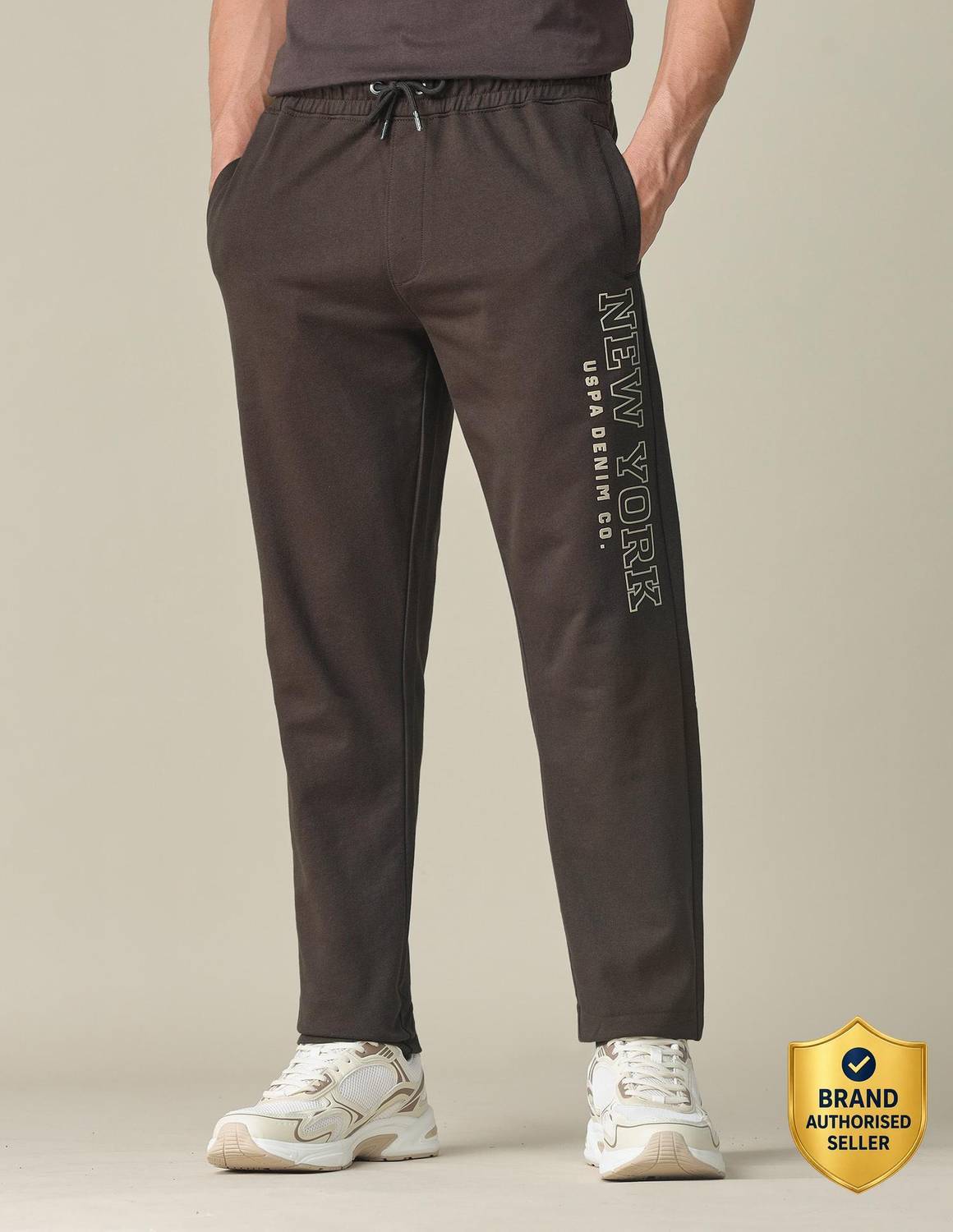 U.S. Polo Assn. Men Brown Track Pants - Image 1