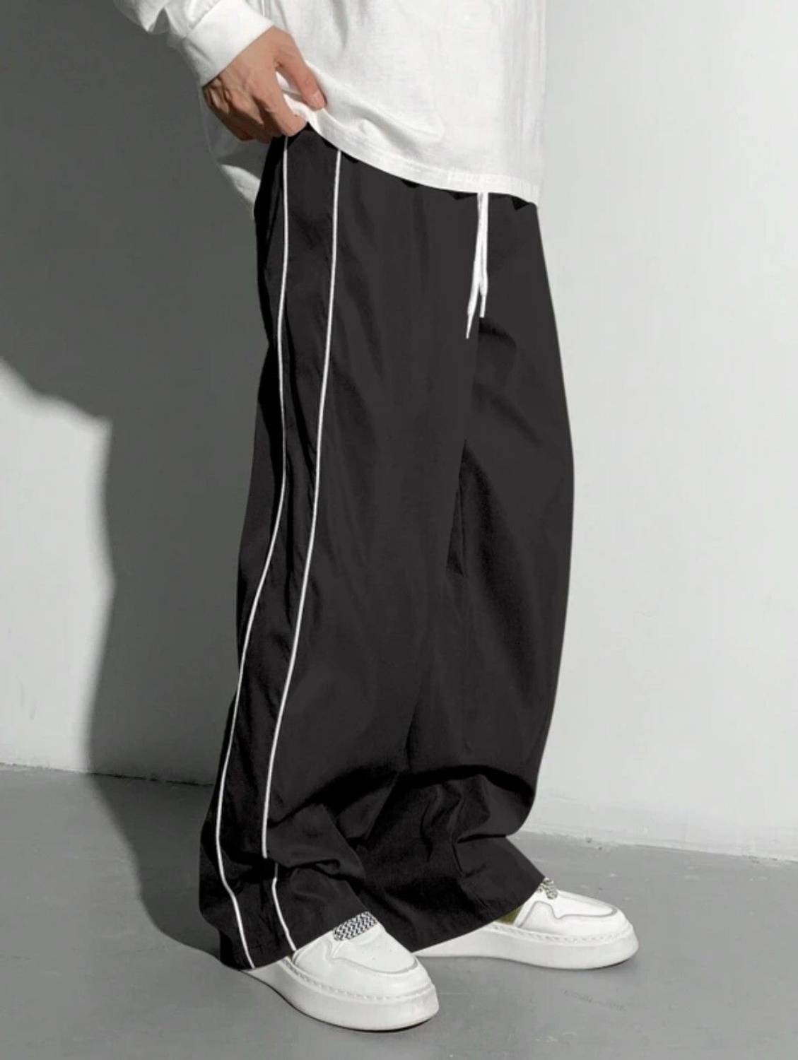 ColorMeGorgeous Men Black Striped Track Pants - Image 5