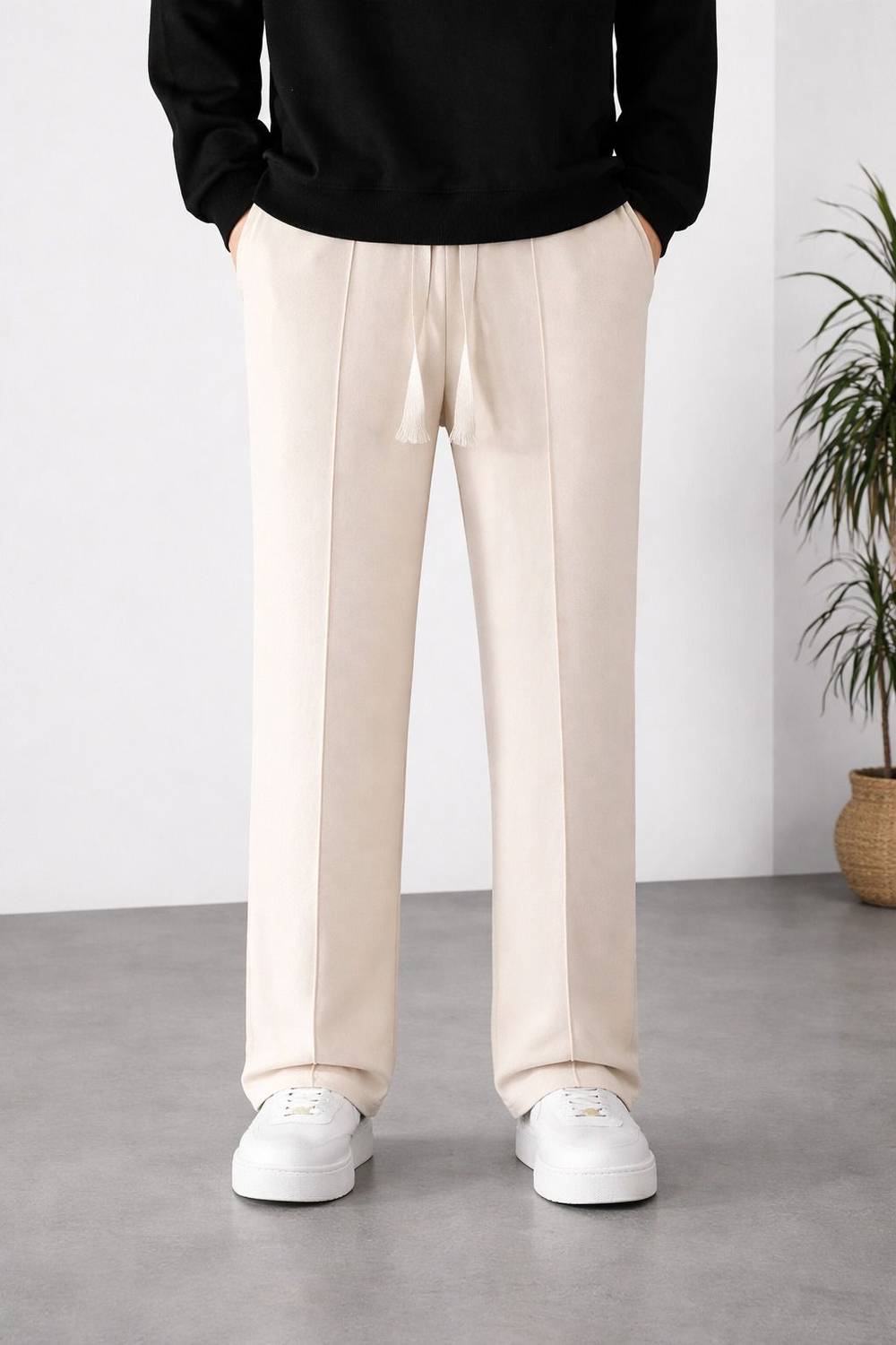 Paralians Men Beige Track Pants - Image 4