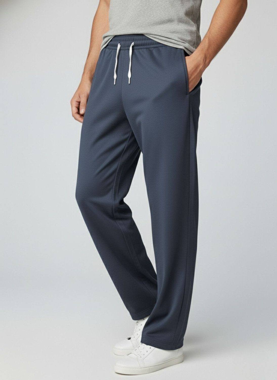 Image of INDICLUB Loose Fit Men Grey Trousers