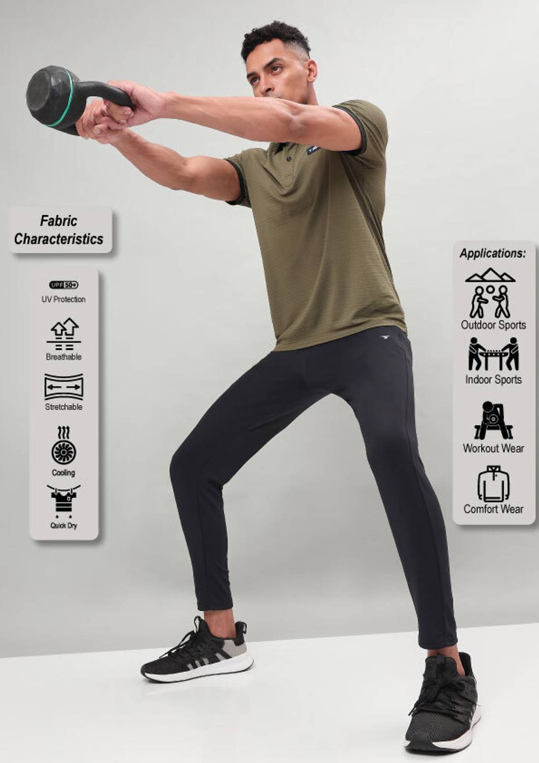 TECHNOSPORT Black Men's Track Pants - Image 2