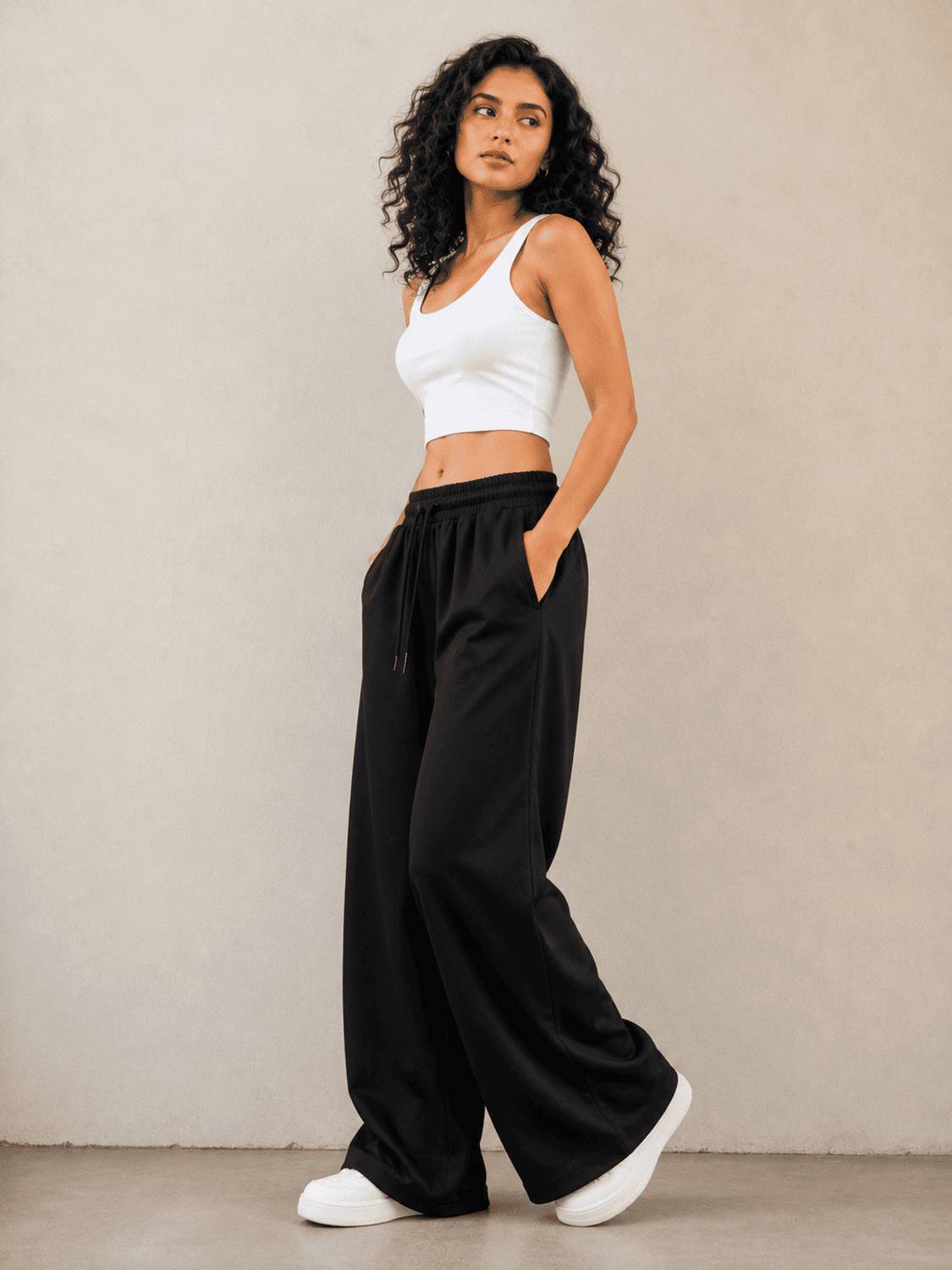 Kavya Women Black Loose Fit Trousers - Image 2