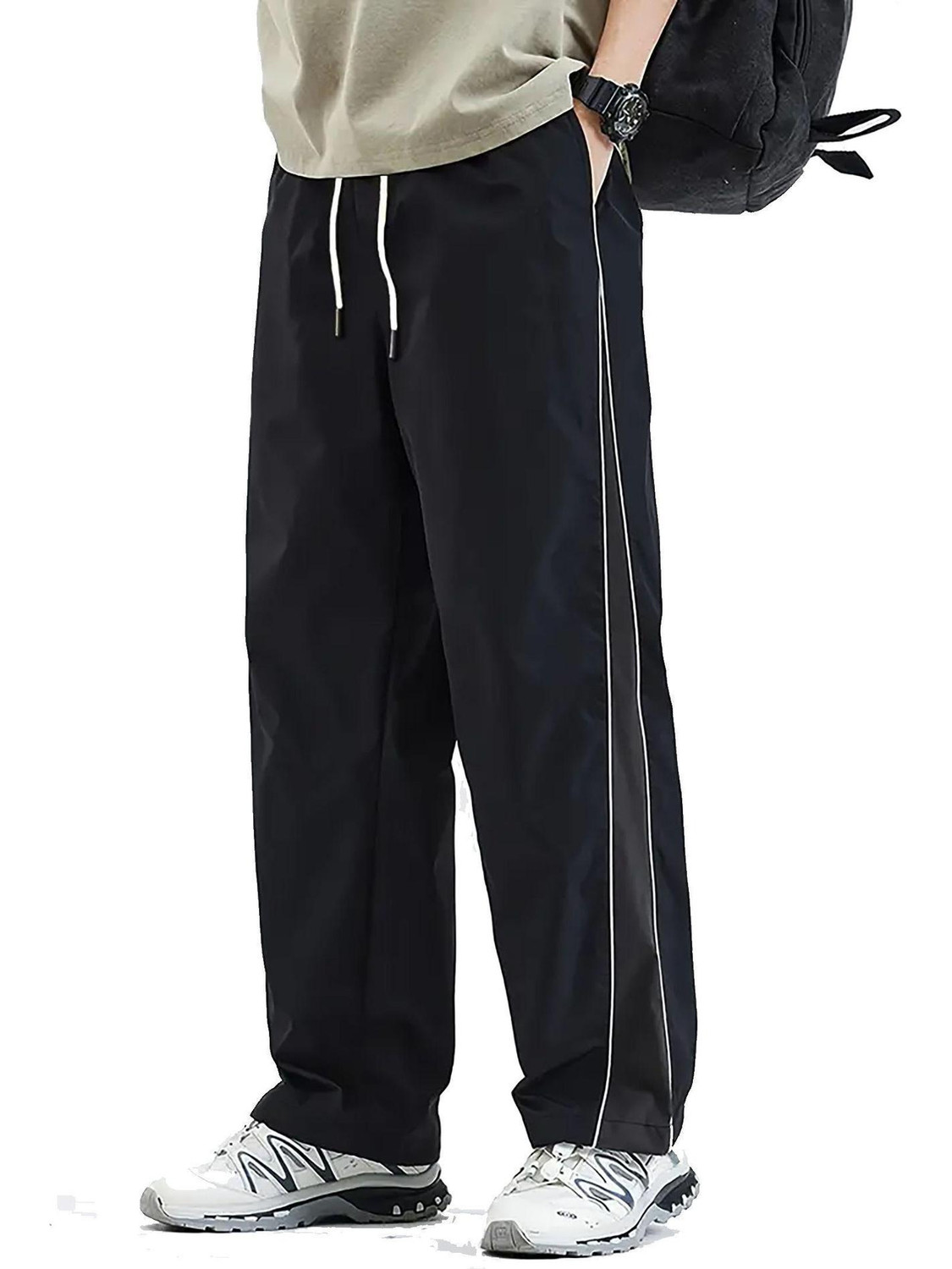 Image of METRONAUT Solid Men Black Track Pants