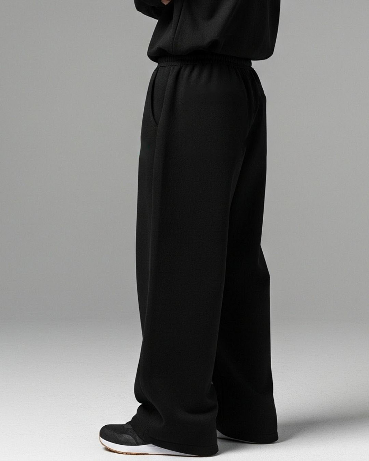 Image of Cloth N Code Solid Men Black Track Pants