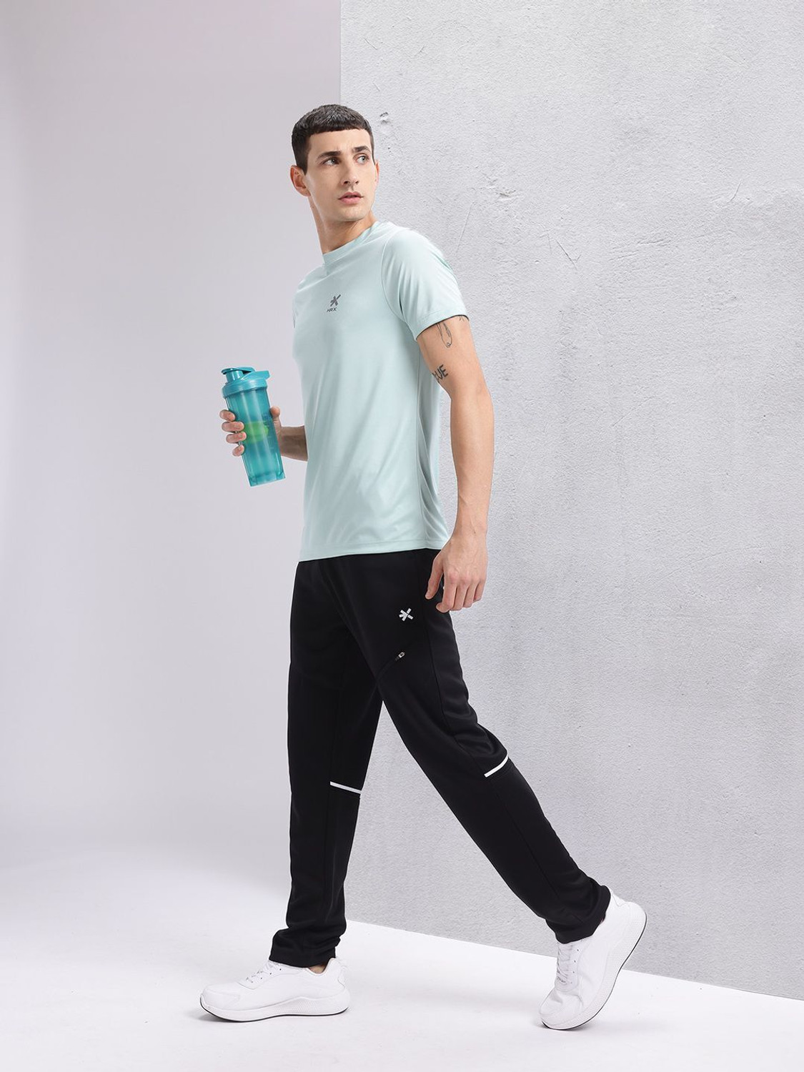 Image of HRX by Hrithik Roshan Solid Men Black Track Pants