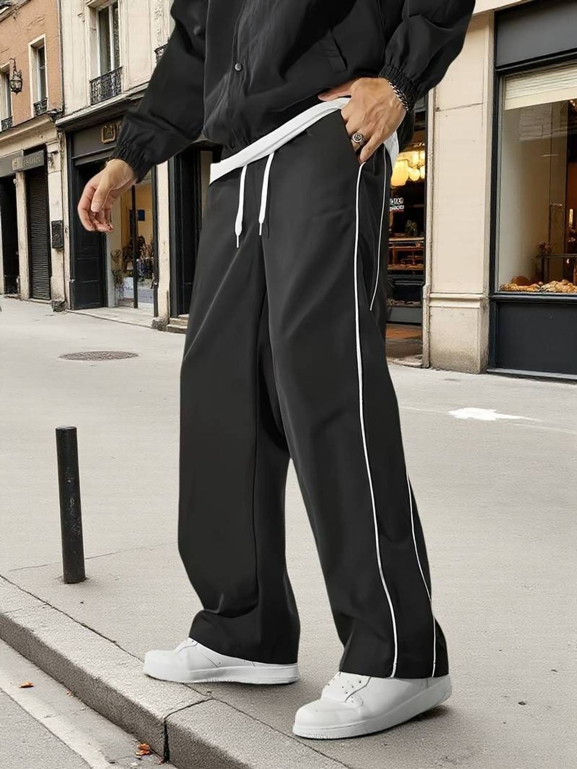 Paralians Men Black Track Pants - Image 2