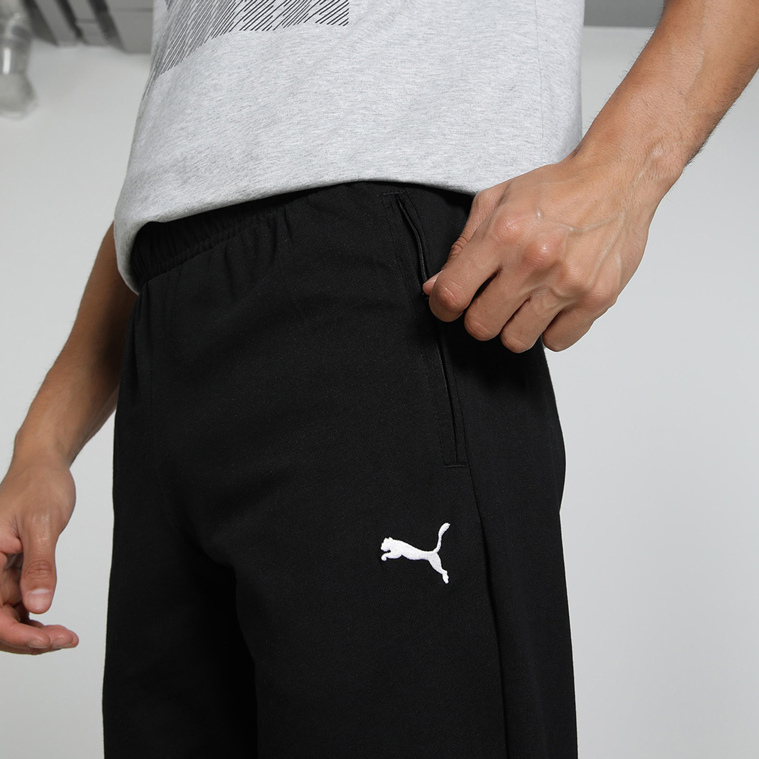 Image of PUMA Men Solid Black Track Pants