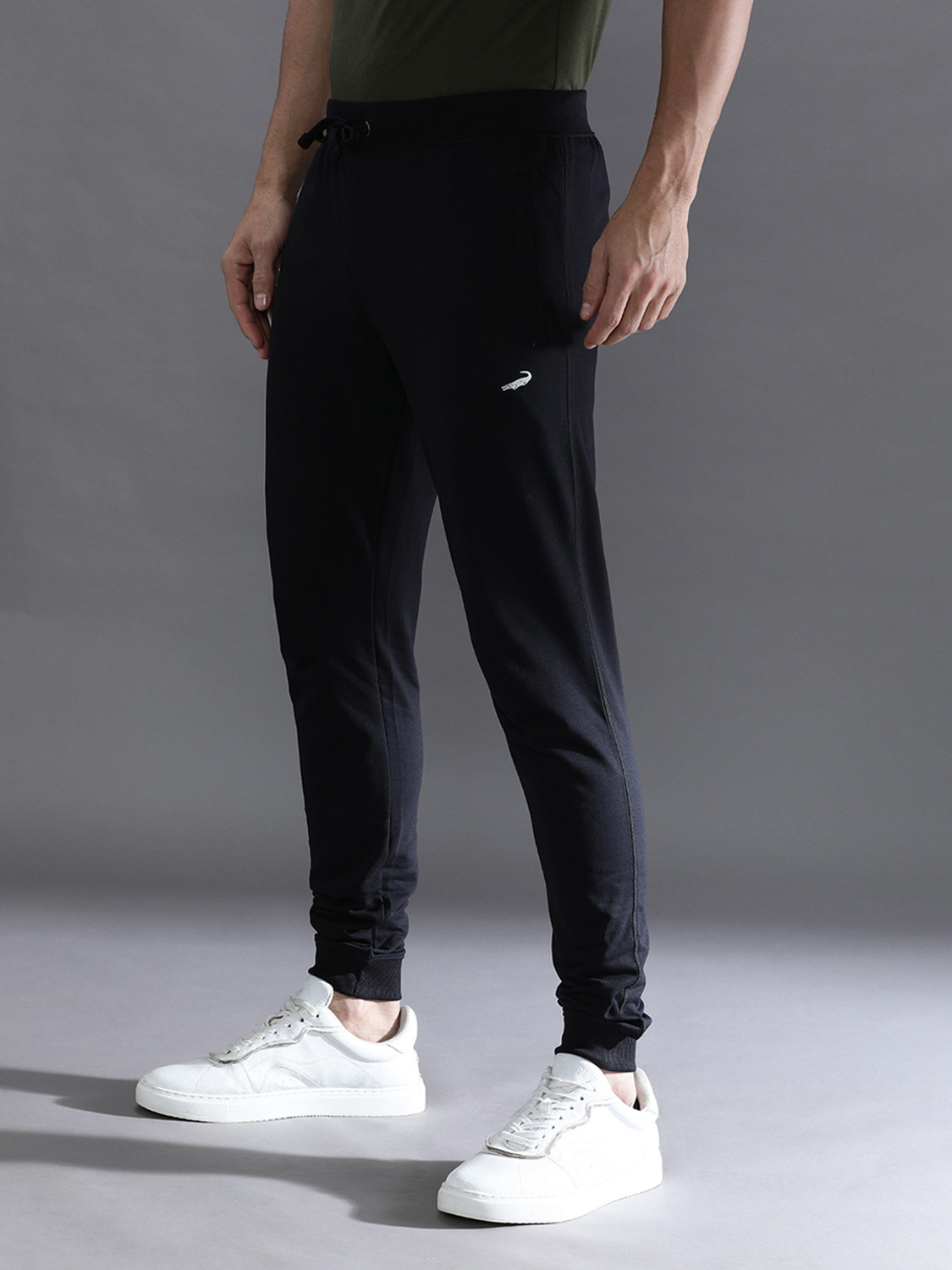 Image of CROCODILE Solid Men Black Track Pants