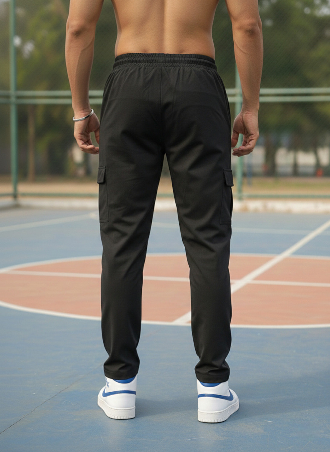 Image of GEECOT Solid Men Black Track Pants
