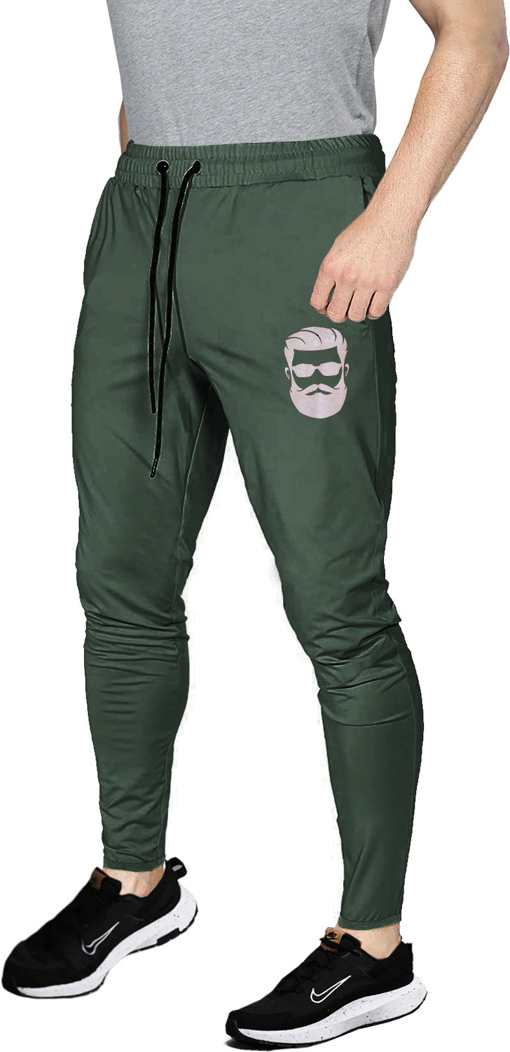 Image of AVOLT Printed Men Green Track Pants