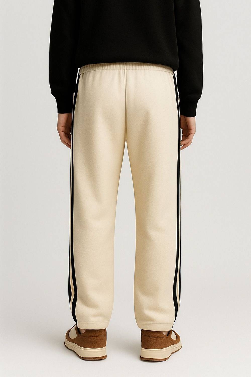 KEESUN Men Beige Black Track Pants - Image 2