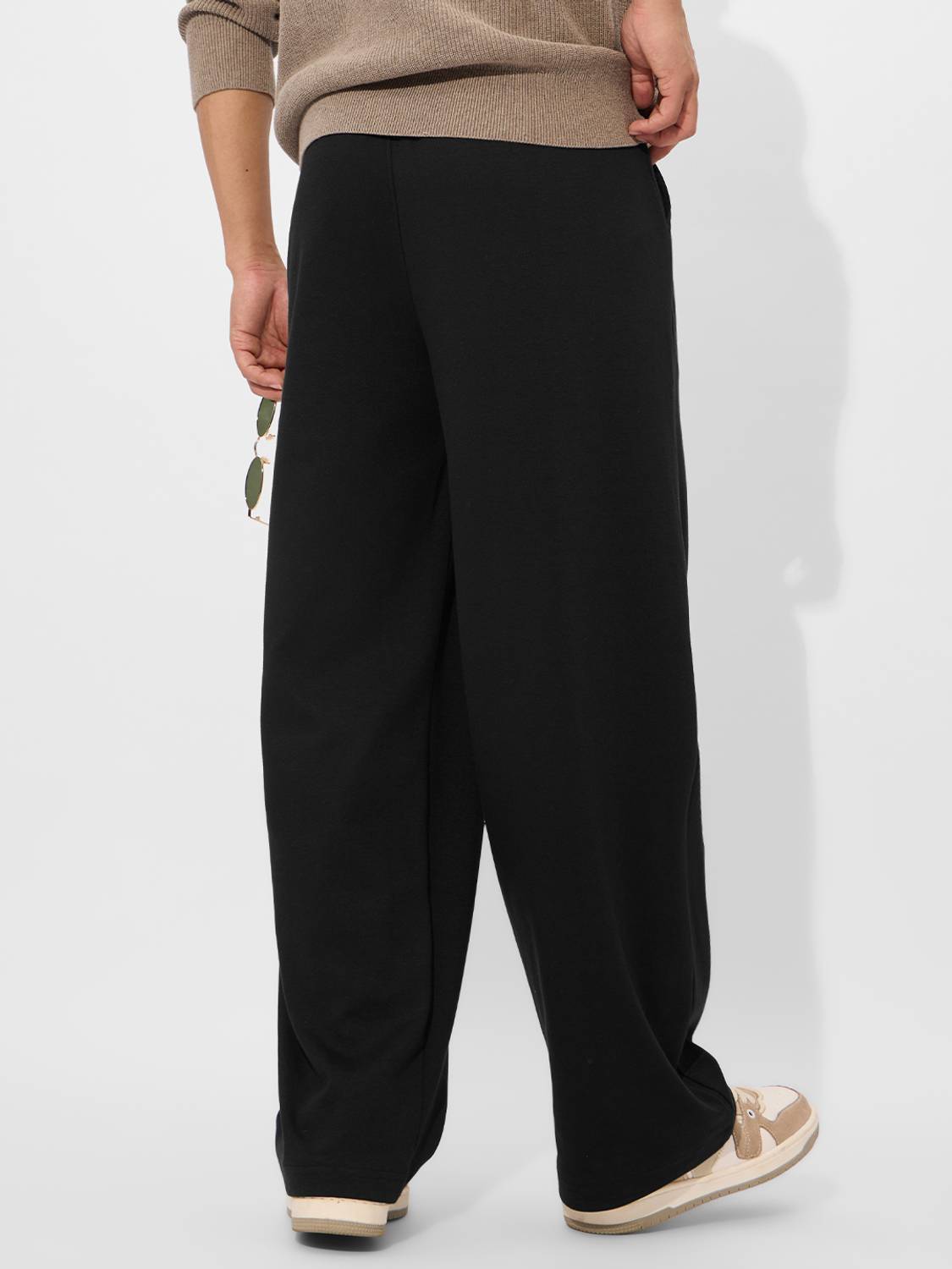 The Souled Store Solid Men Black Track Pants - Image 2