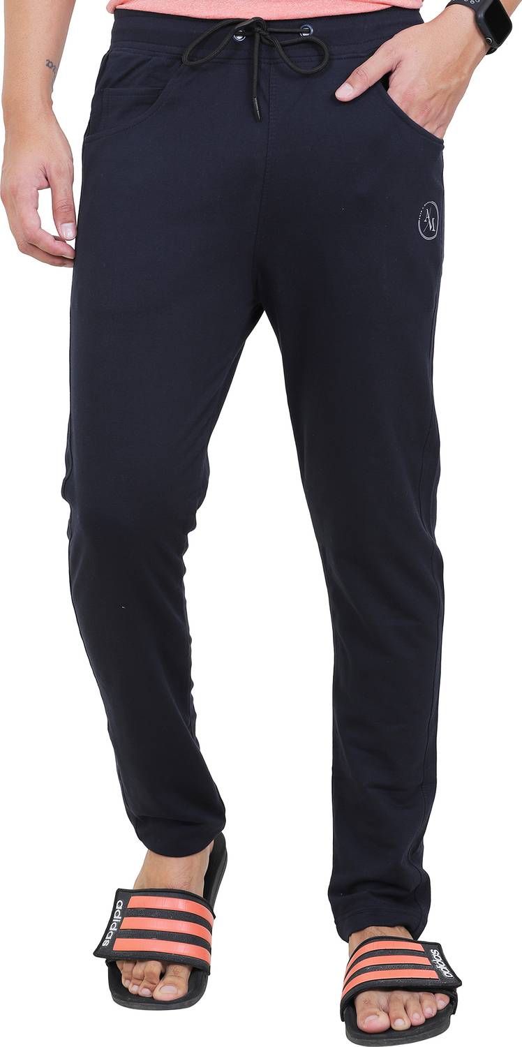 Acid & Metal Solid Men Blue Track Pants