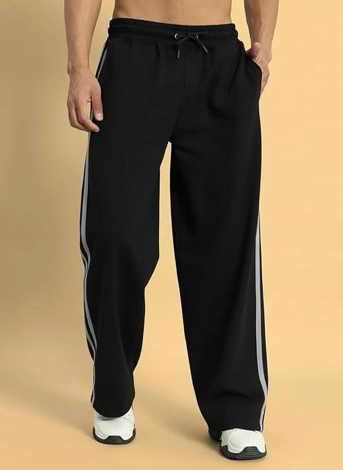 Image of Wanchha Fashion Solid, Striped Men Grey Track Pants