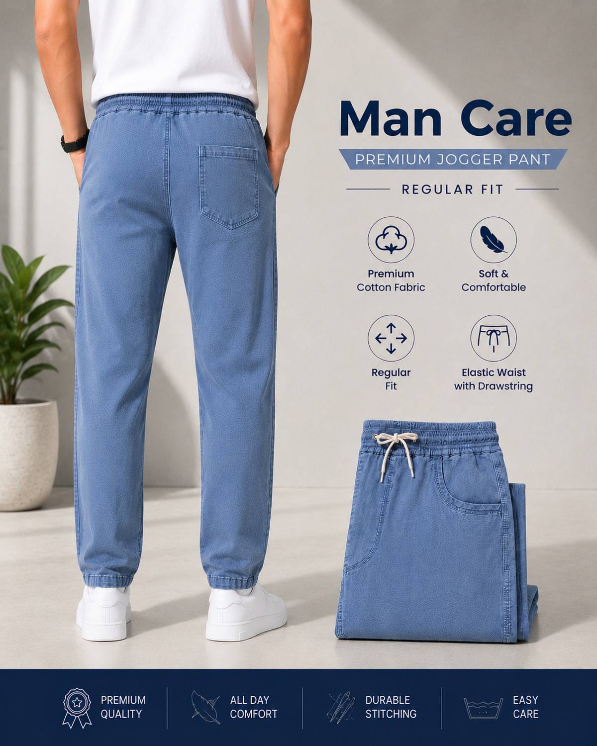 BGE Men Blue Track Pants - Image 2