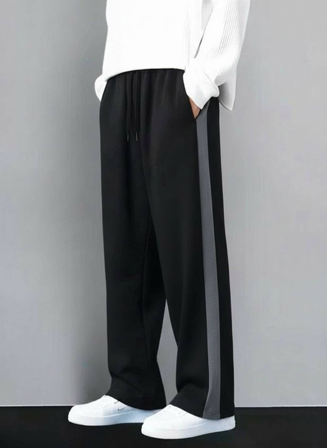 Vcloths Solid Men Grey Black Track Pants Pack of 2 - Image 3