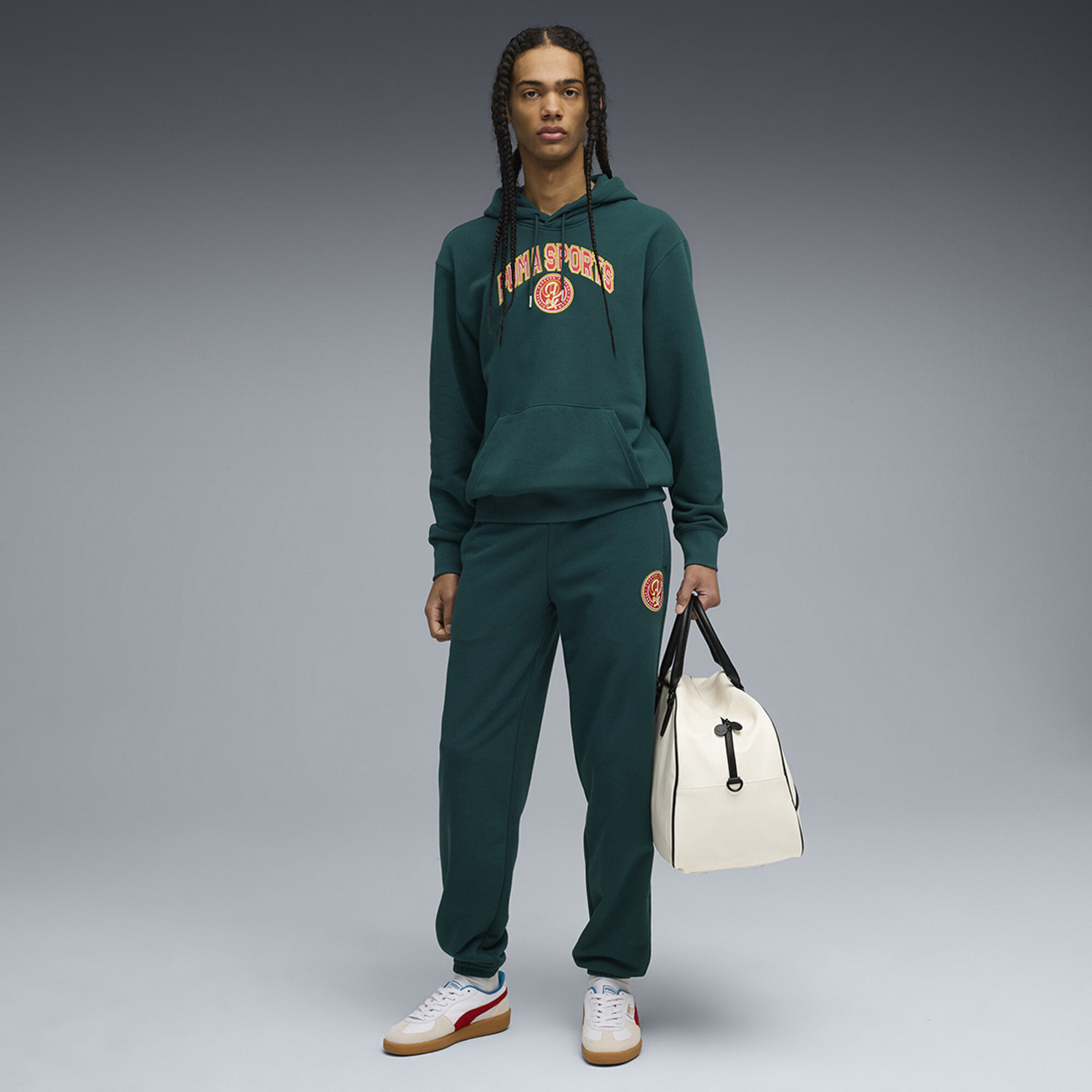 Image of PUMA Solid Men Green Track Pants