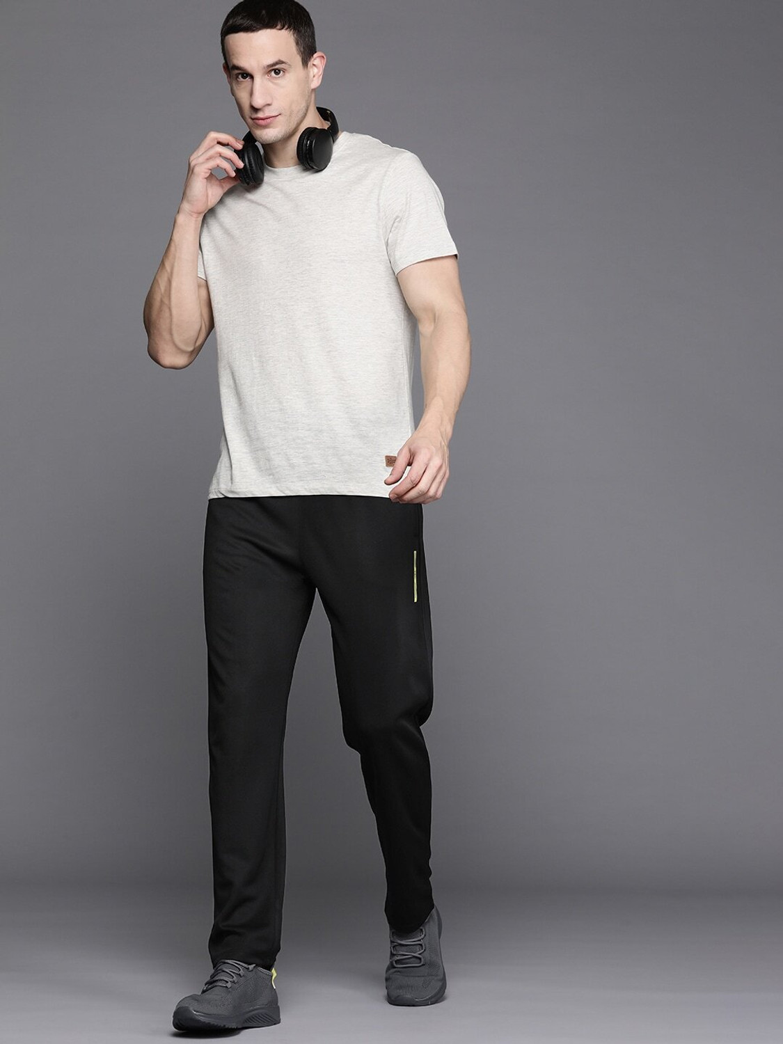 Image of HRX by Hrithik Roshan Solid Men Black Track Pants