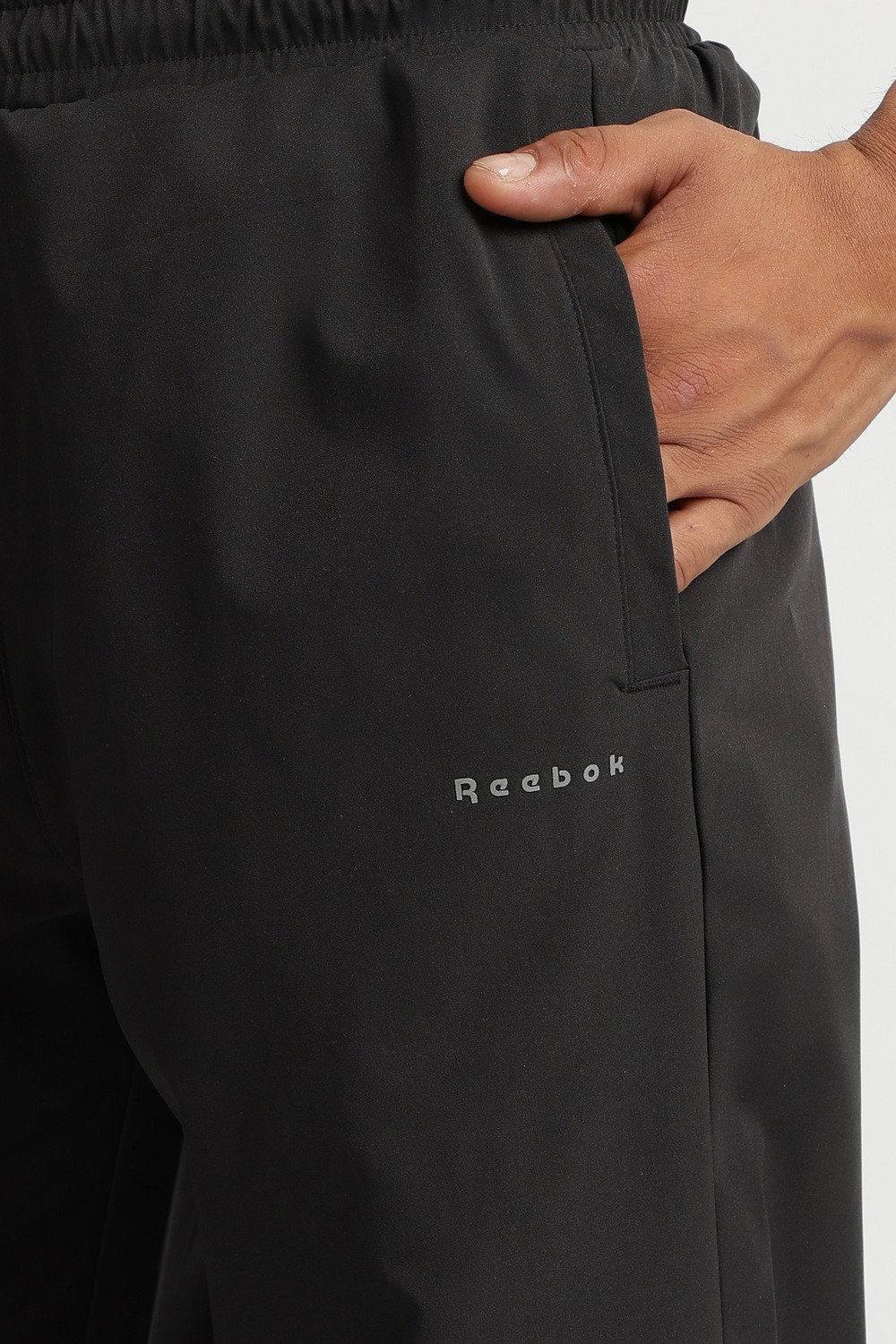 Image of REEBOK Printed Men Black Track Pants